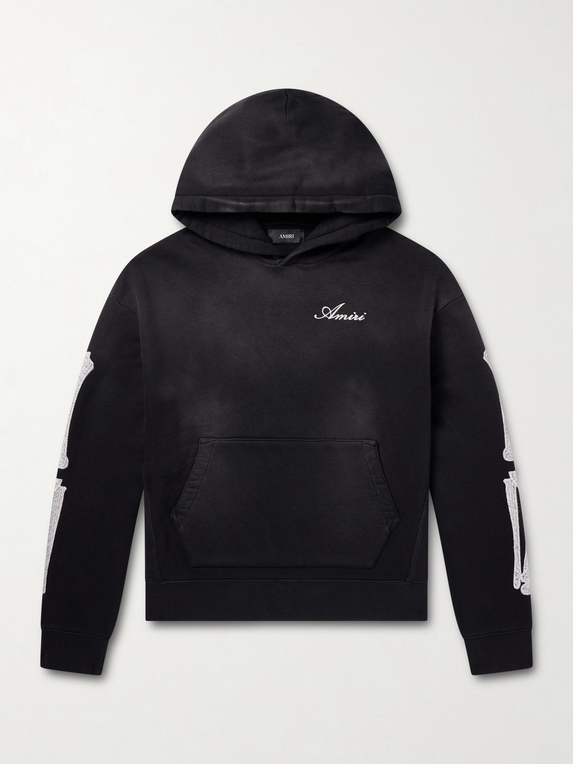 AMIRI Bones Logo-Embroidered Cotton-Jersey Hoodie - Men