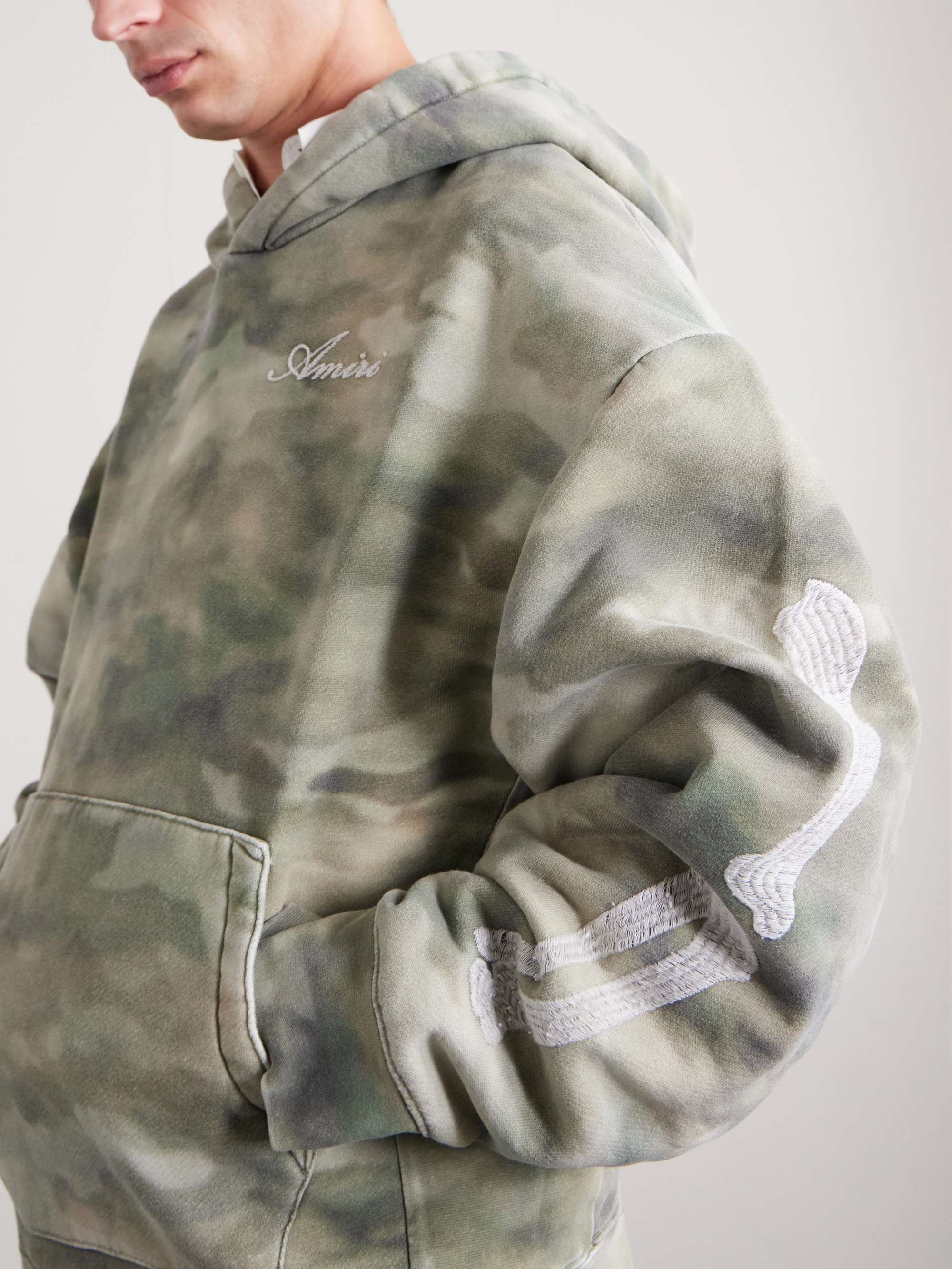 AMIRI Logo-Embroidered Appliquéd Camouflage-Print Cotton-Jersey