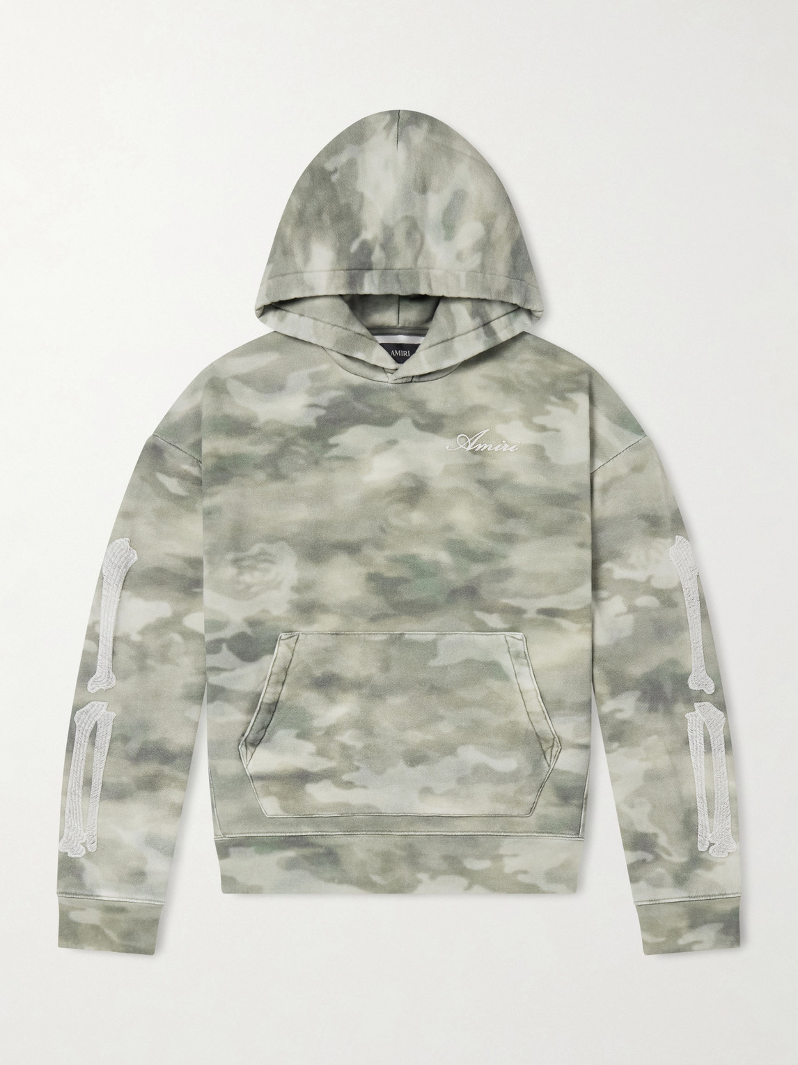 AMIRI Logo-Embroidered Appliquéd Camouflage-Print Cotton-Jersey Hoodie - Men
