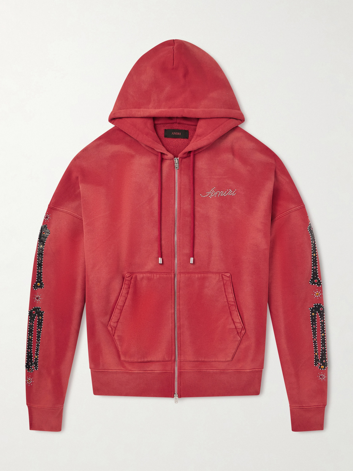 AMIRI tudded Cotton-Jersey Zip-Up Hoodie - Men