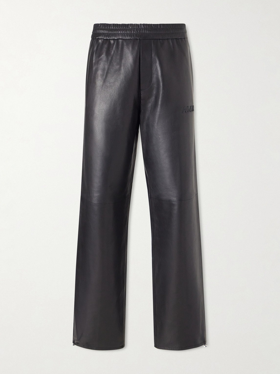 AMIRI Logo-Appliquéd Straight-Leg Leather Trousers - Men