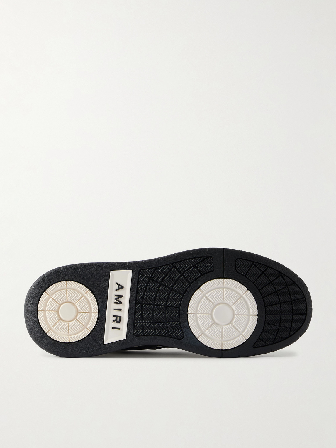 Amiri White Low Top Sneakers With Logo Patch On The Side And Contrasting Heel With Logo Lettering In Leath In Multi