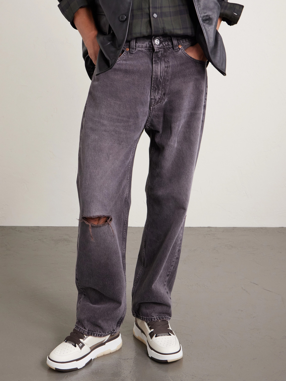 AMIRI MA-1 Mesh, Suede and Leather Sneakers EU 46