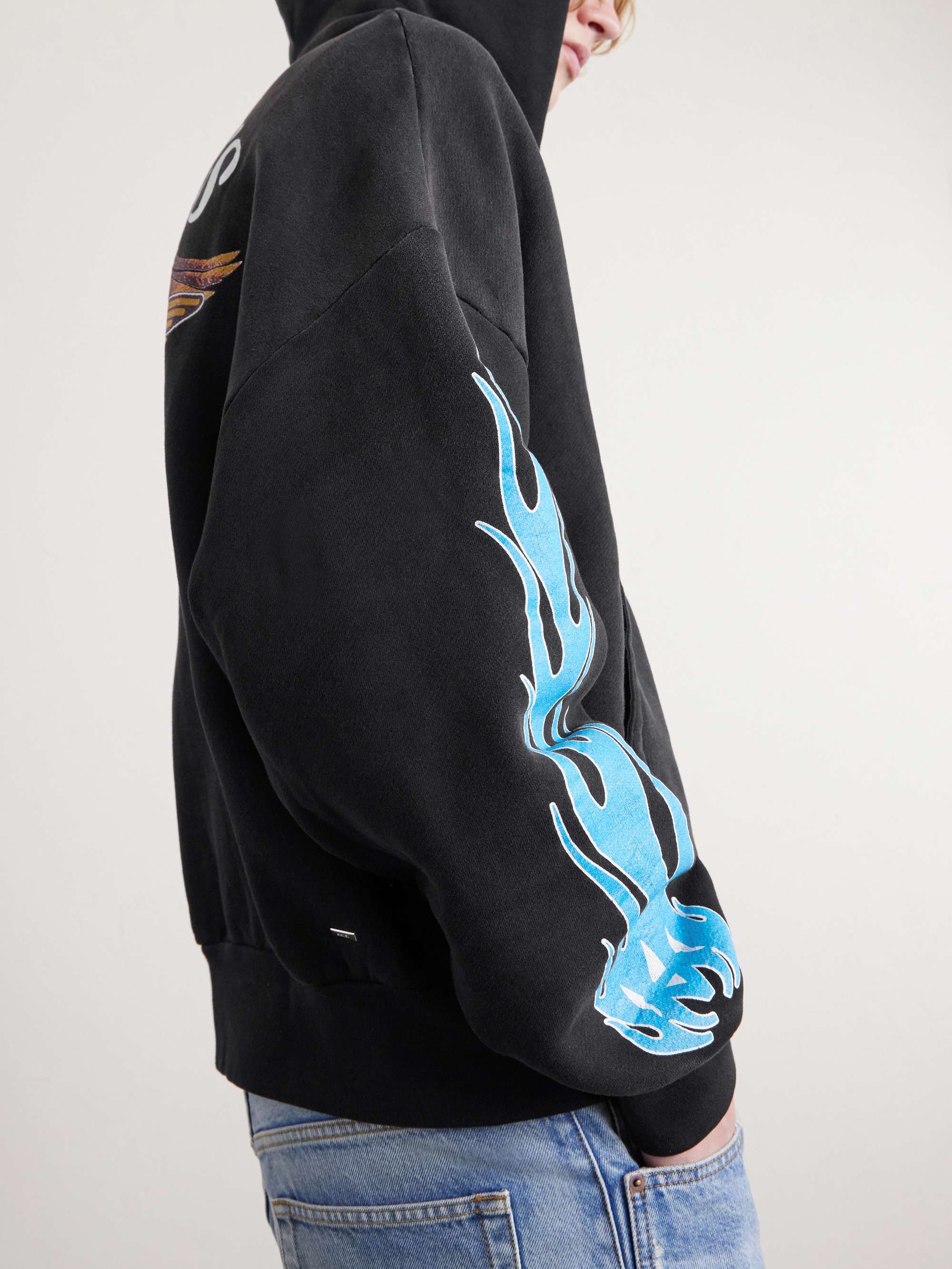 AMIRI Flames Logo-Print Cotton-Jersey Zip-Up Hoodie for Men | MR
