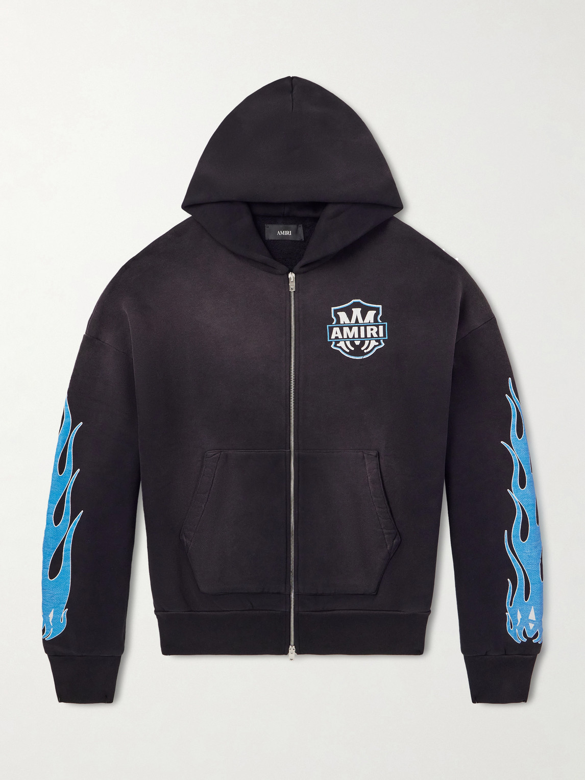 AMIRI Flames Logo-Print Cotton-Jersey Zip-Up Hoodie - Men