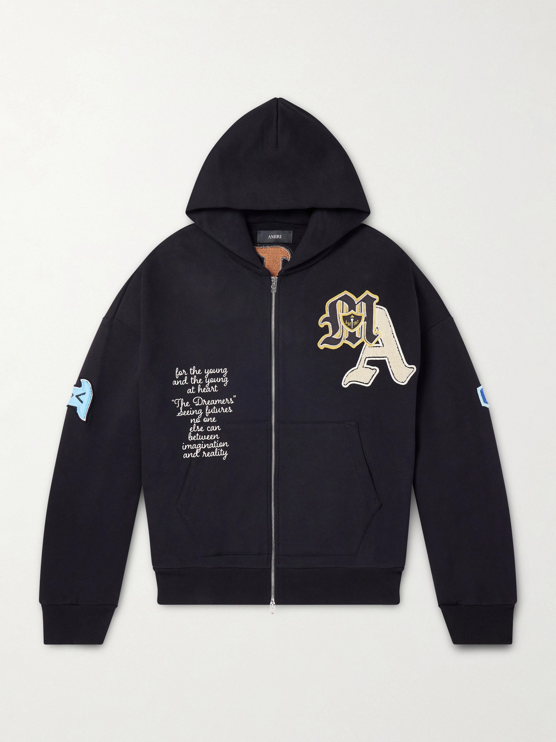 AMIRI Varsity Patch Oversized Logo-Appliquéd Printed Cotton-Blend Jersey Hoodie - Men