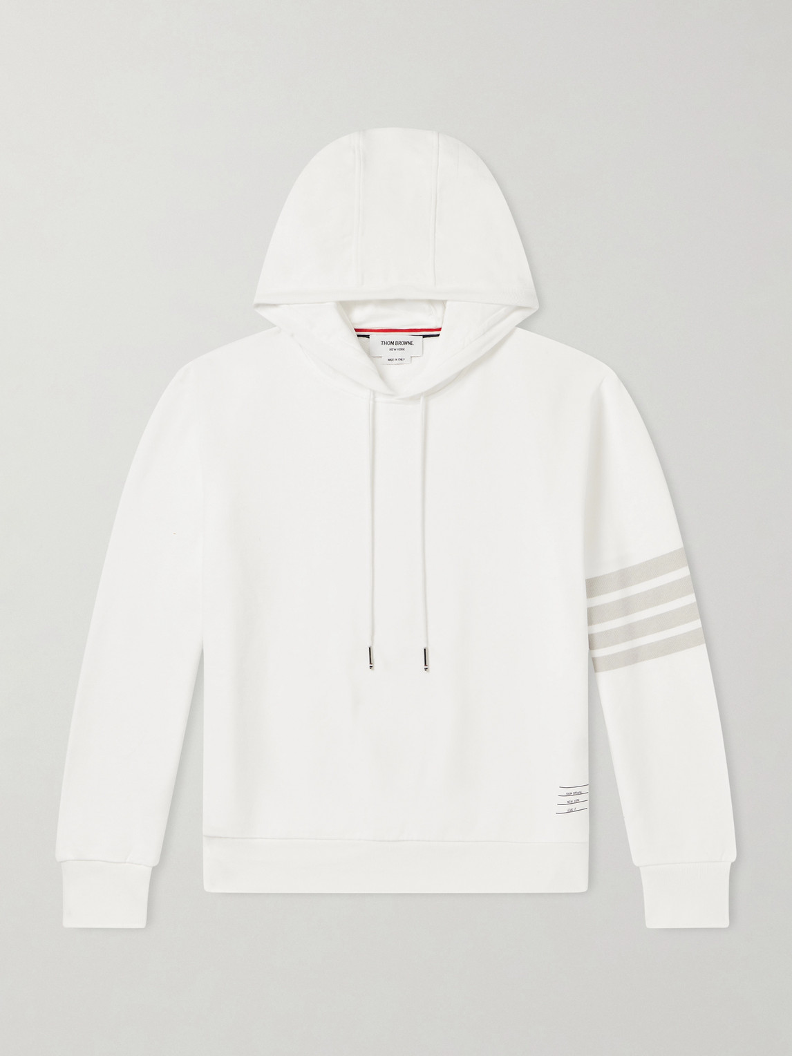 Thom Browne Logo-Appliquéd Striped Cotton-Jersey Hoodie - Men