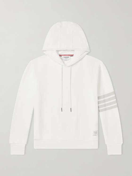 Thombrowne Logo-Appliquéd Striped Cotton-Jersey Hoodie