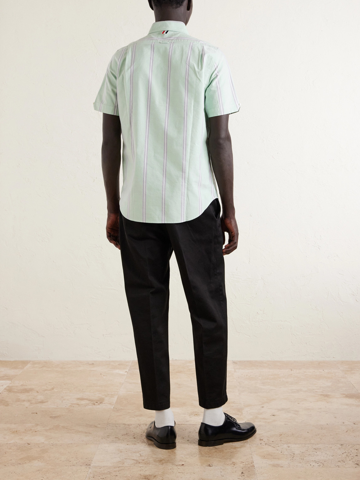  Thom Browne - Button-down Collar Striped Cotton Oxford Shirt - Men - Green - 0 
