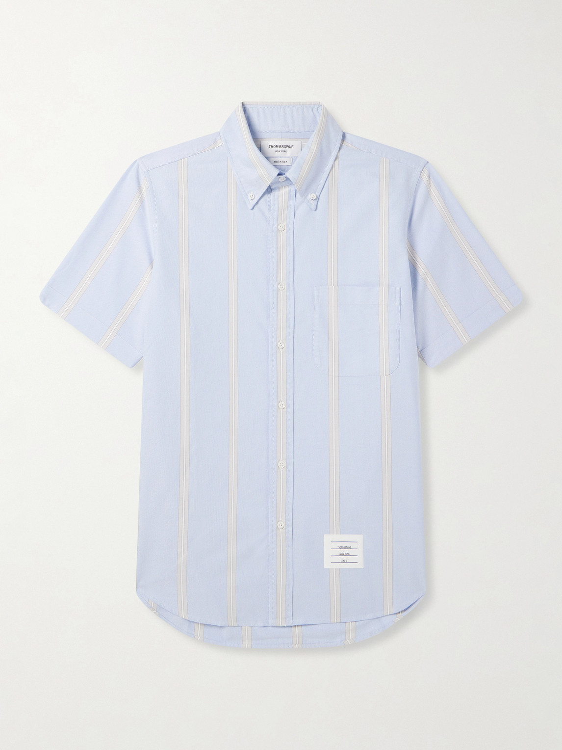 Thom Browne Button-Down Collar Striped Cotton Oxford Shirt - Men