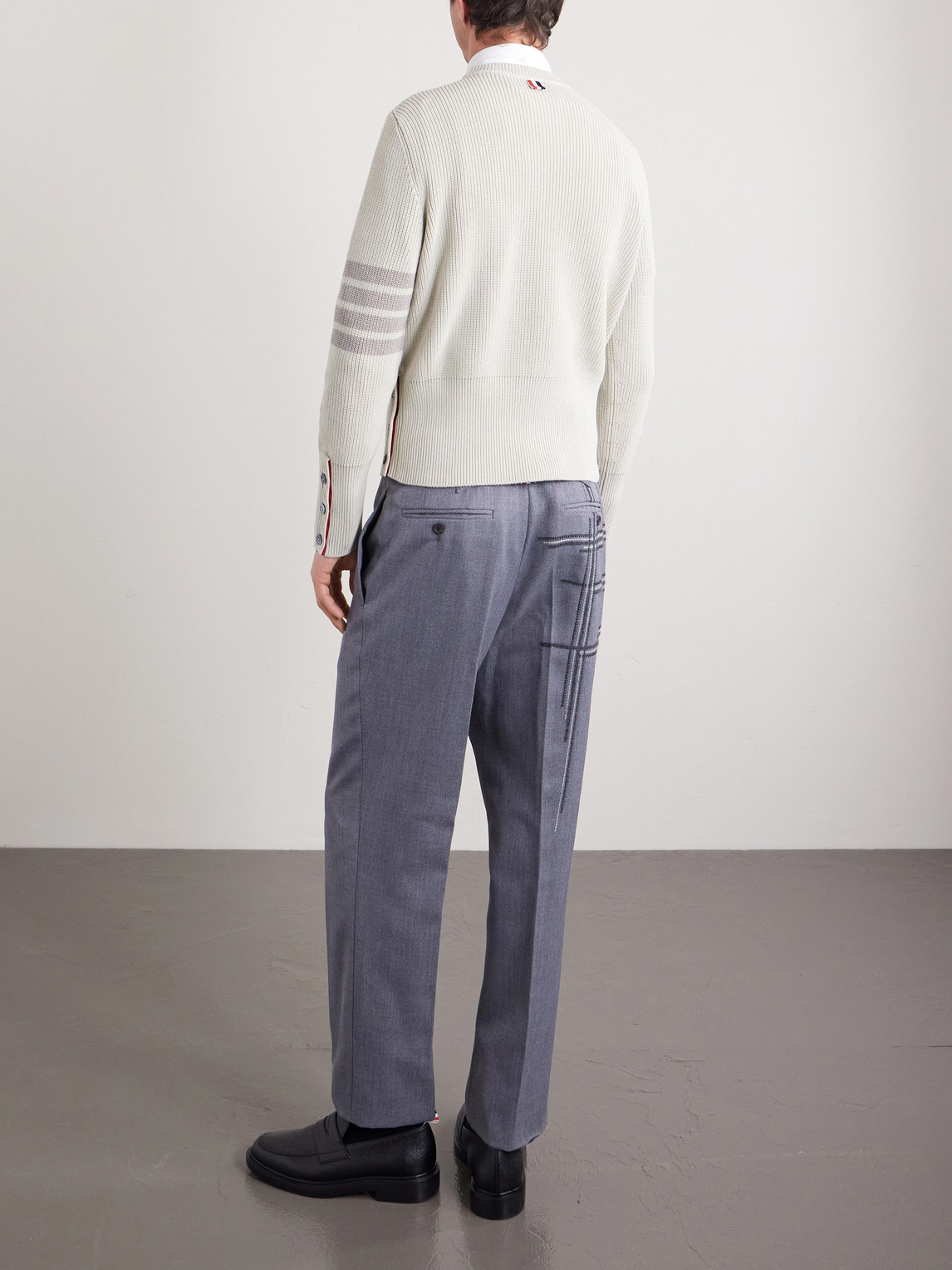  Thom Browne - Slim-fit Striped Cotton Sweater - Men - Neutrals - 2 