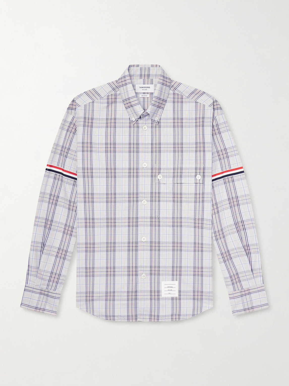 Thom Browne Oversized Button-Down Collar Checked Cotton-Poplin Shirt - Men