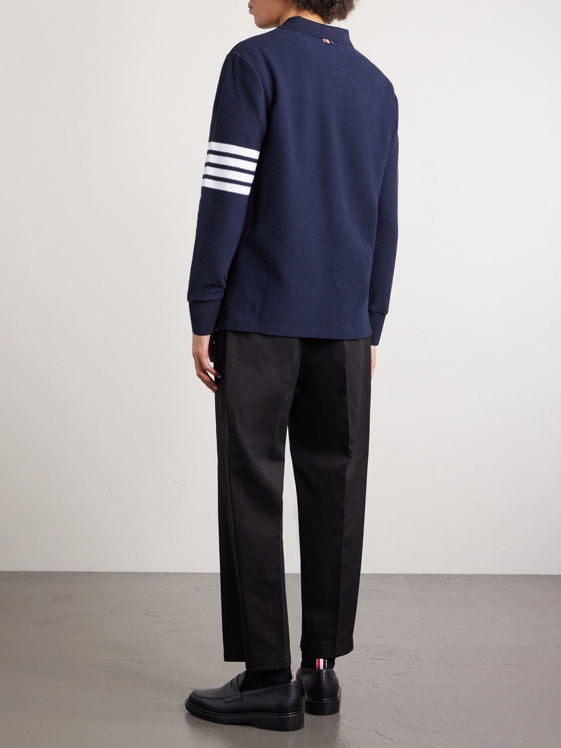  Thom Browne - Striped Cotton-piqué Polo Shirt - Men - Blue - 3 