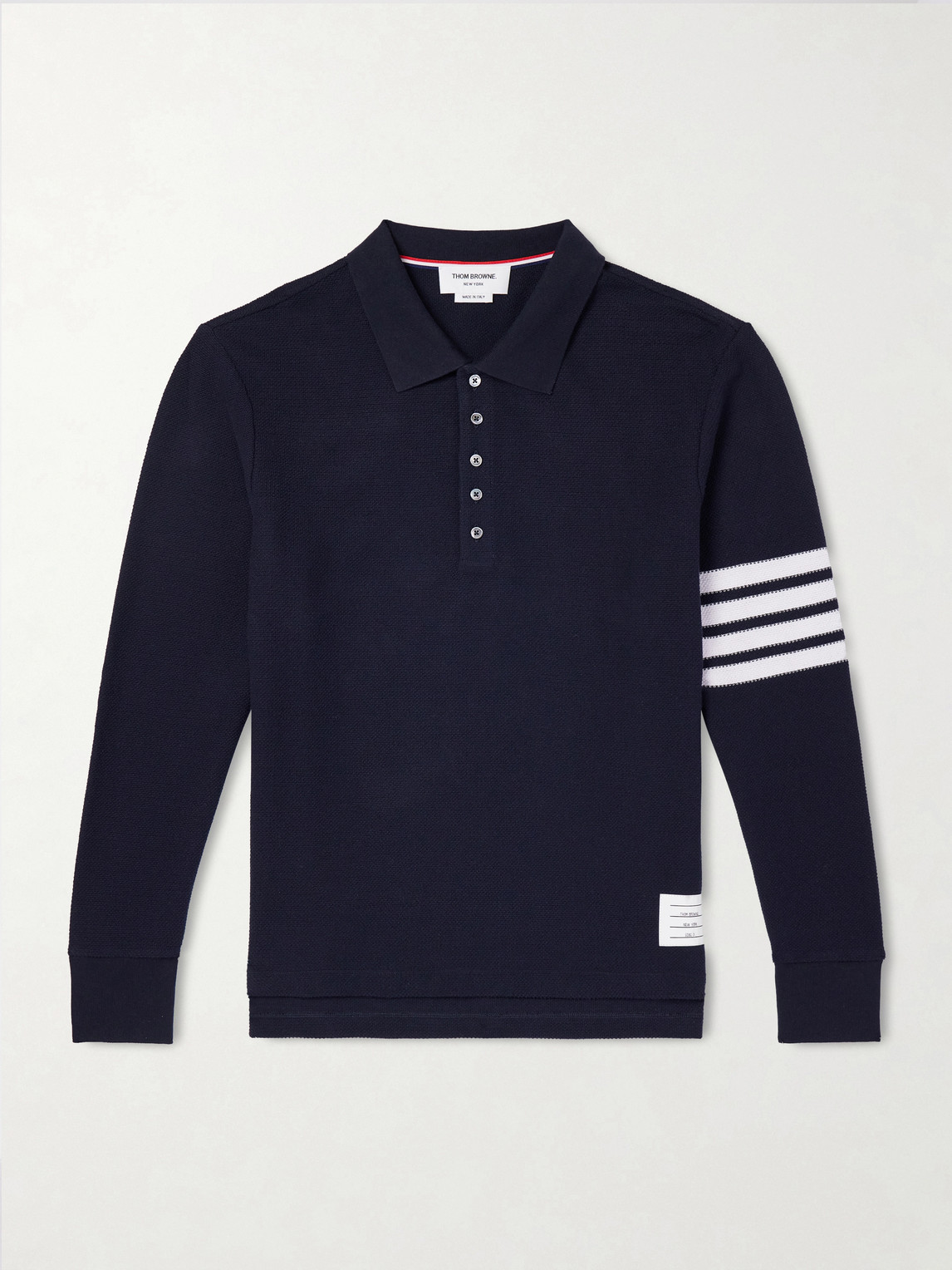 Thom Browne Striped Cotton-Piqué Polo Shirt - Men