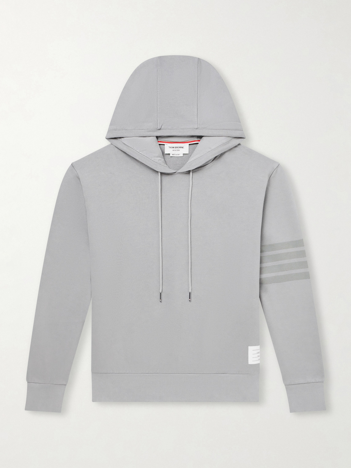 Thom Browne Logo-Appliquéd Striped Cotton-Jersey Hoodie - Men