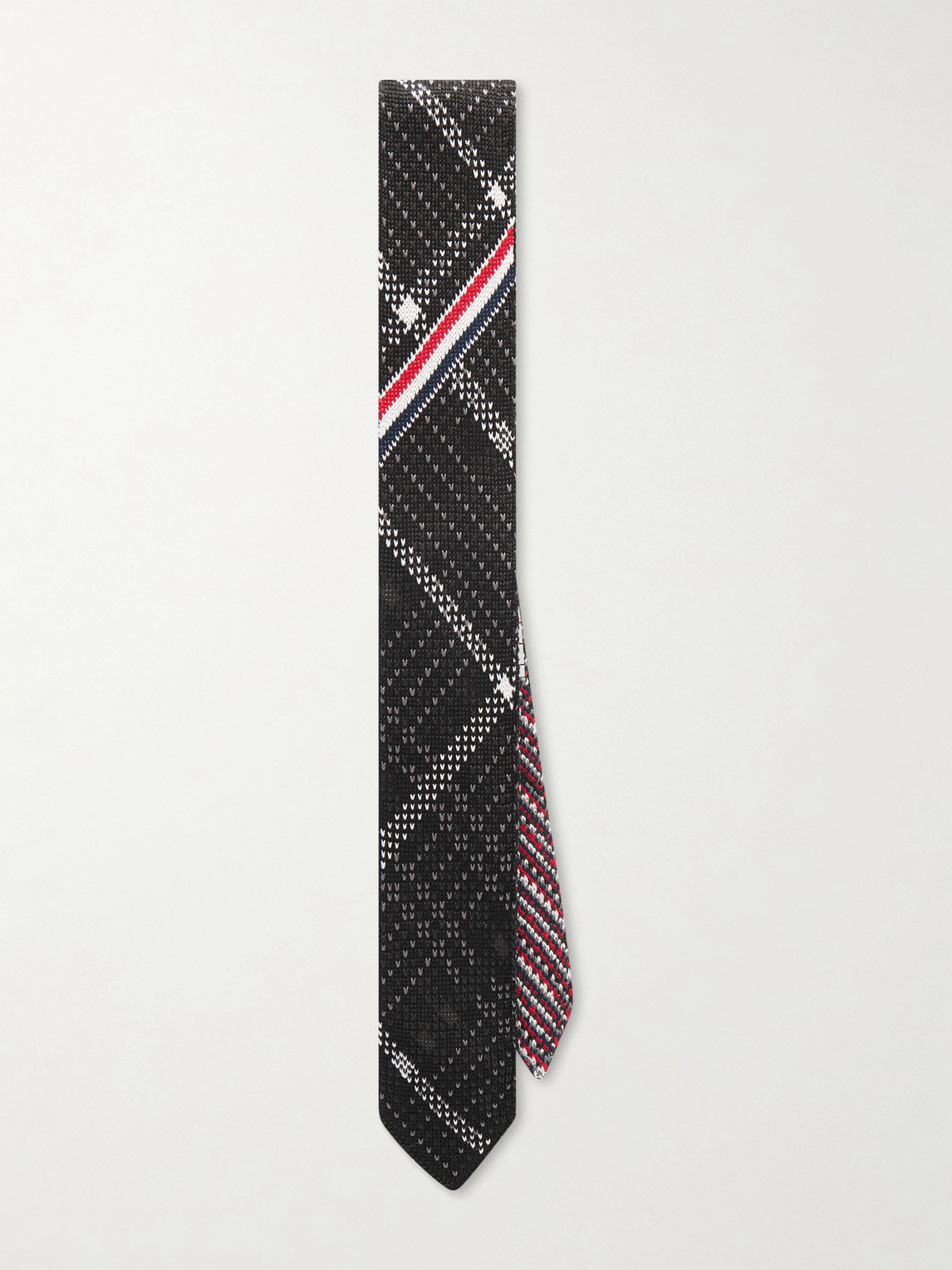 Thom Browne 5cm Silk-jacquard Tie In Black