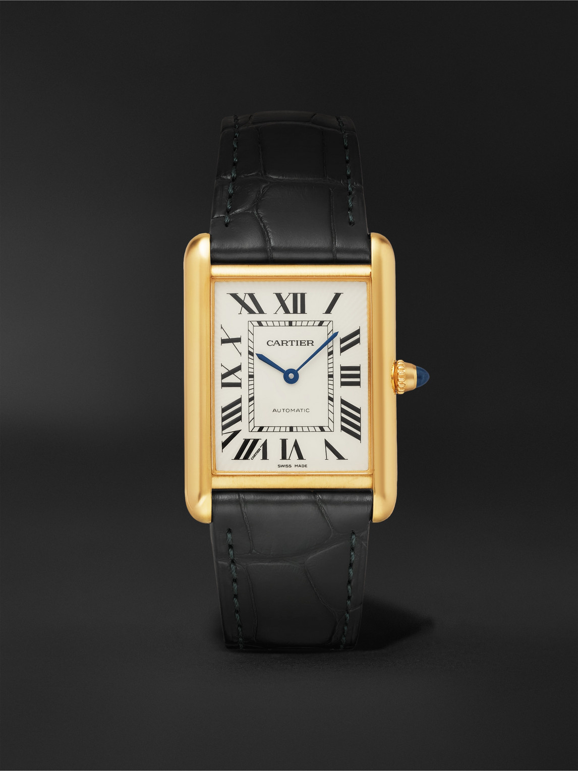 Cartier – Tank Louis Cartier Automatic 27.75mm Large 18-Karat Gold and Alligator Watch, Ref. No. CRWGTA0357