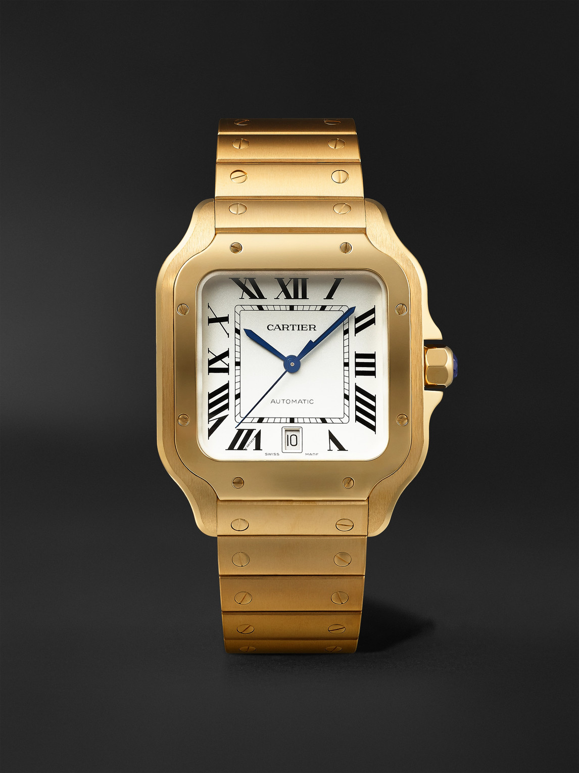 Cartier Santos De  Large Automatic 39.8mm 18-Karat Gold and Alligator Watch, Ref. No. CRWGSA0029 - Men