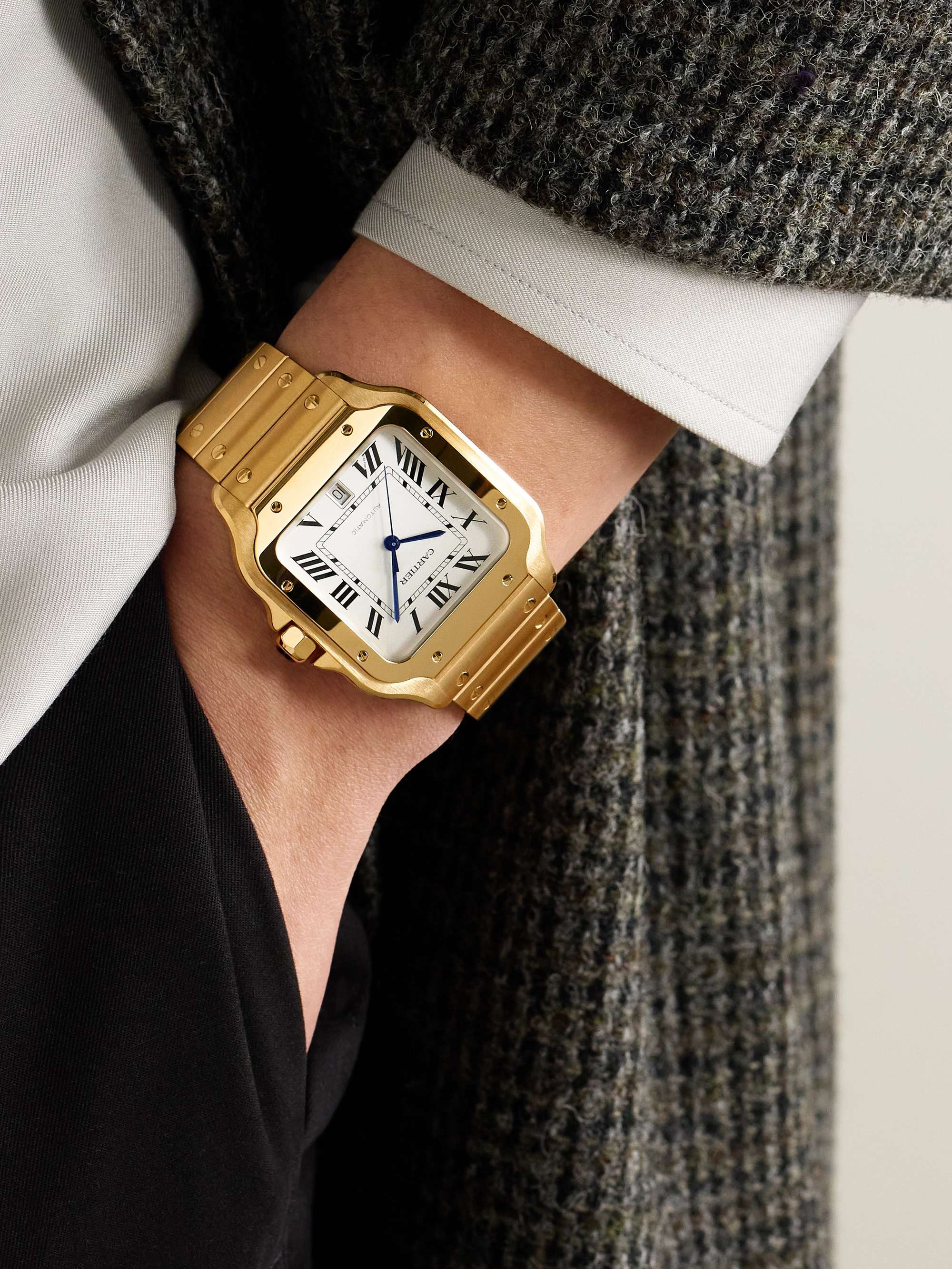 CARTIER Santos-Dumont Extra-Large Hand-Wound 46.6mm 18-Karat Gold