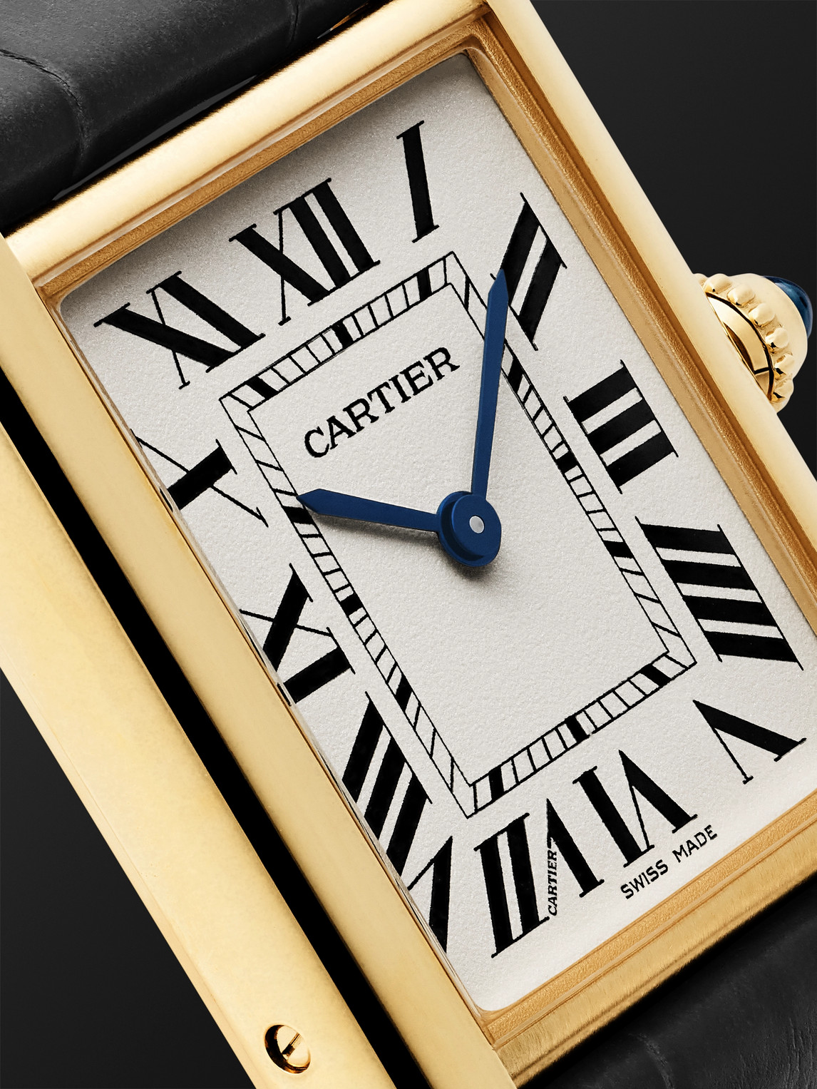  Cartier - Tank Louis Cartier 34mm 18-karat Gold And Alligator Watch, Ref. No. Crwgta0343 - Men - White 