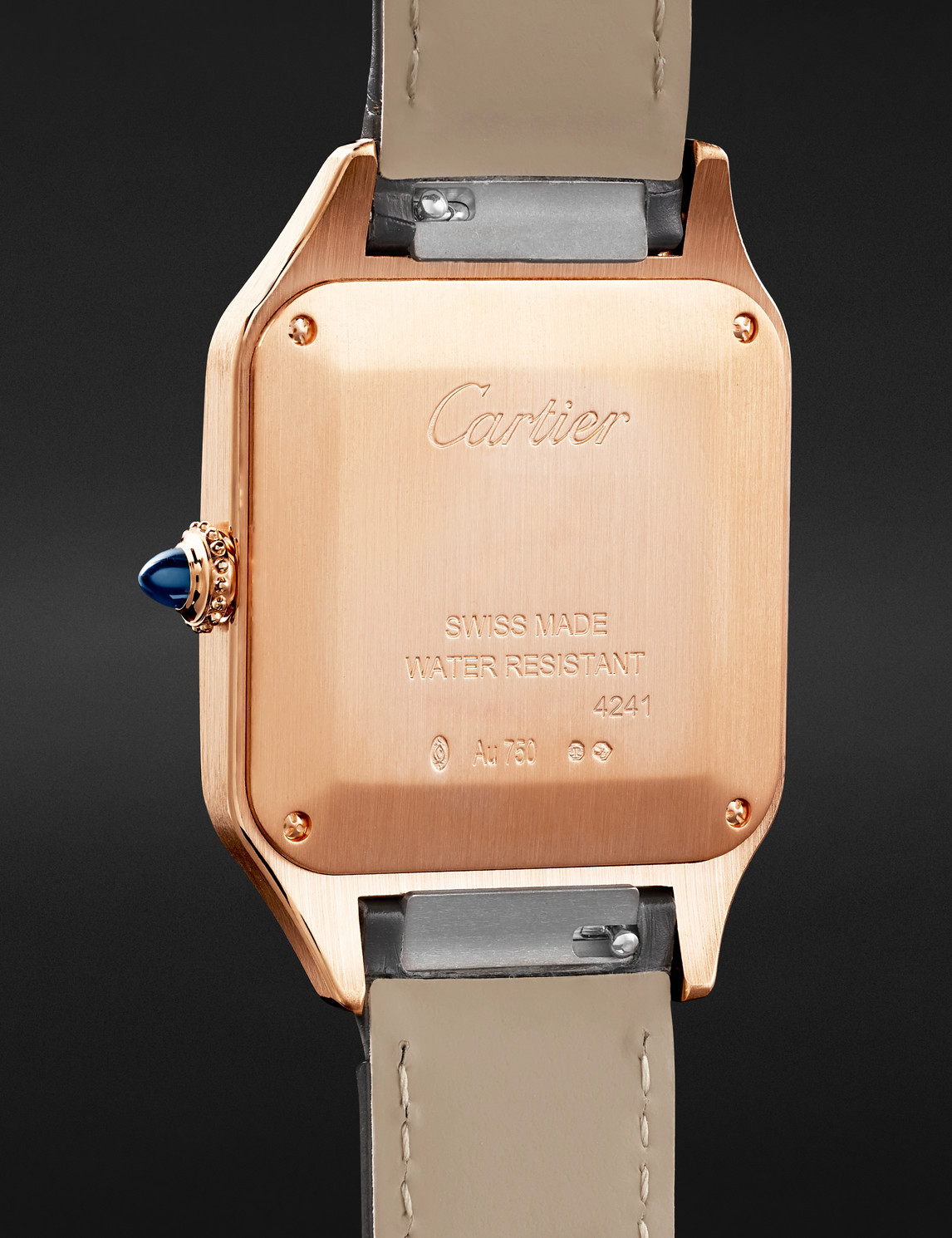  Cartier - Santos-dumont Large 43.5mm 18-karat Rose Gold And Alligator Watch, Ref. No. Crwgsa0116 - Men - White 
