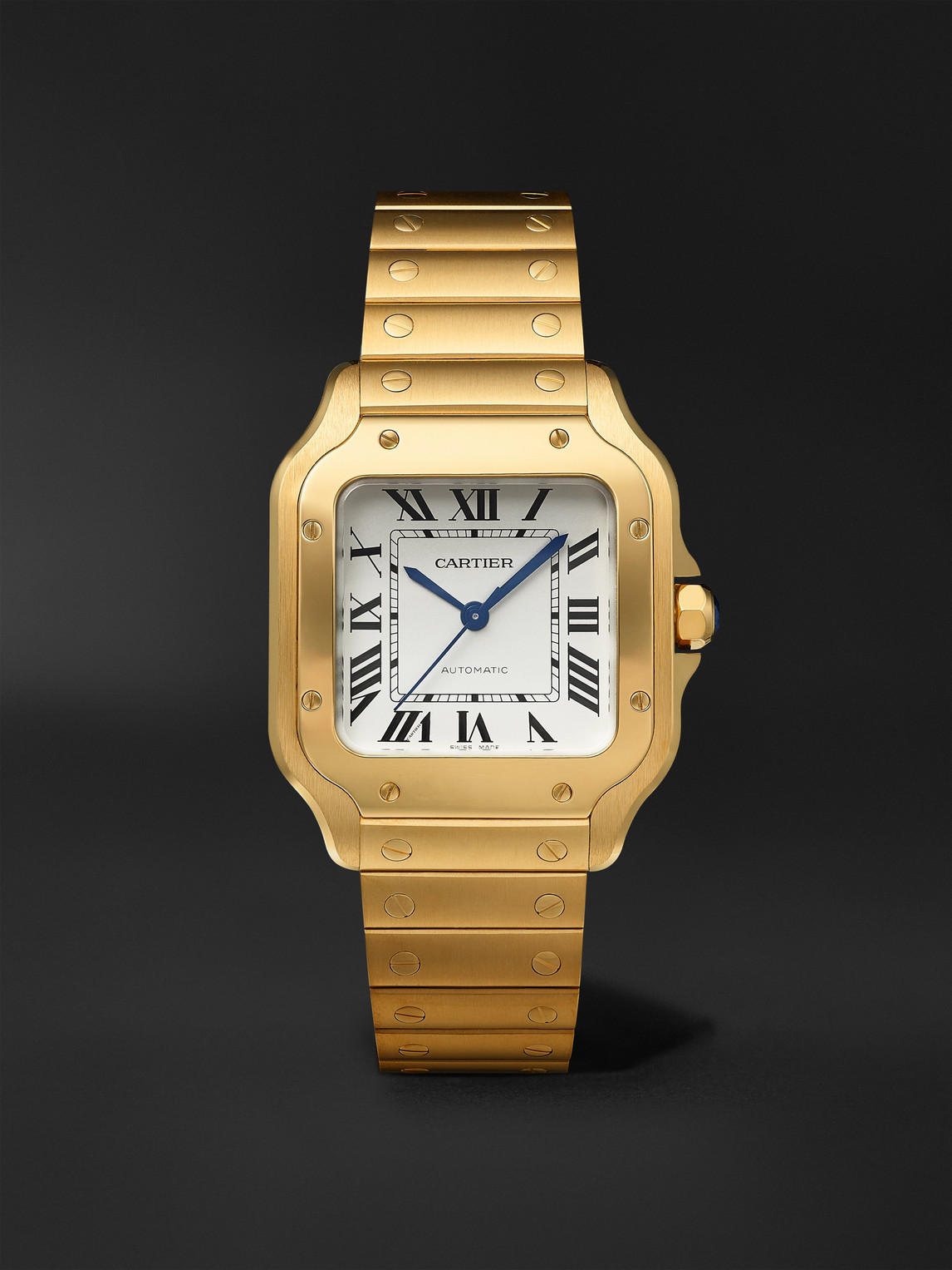 Cartier Santos de  Medium Automatic 35.1mm 18-Karat Gold and Alligator Watch, Ref. No. CRWGSA0030 - Men