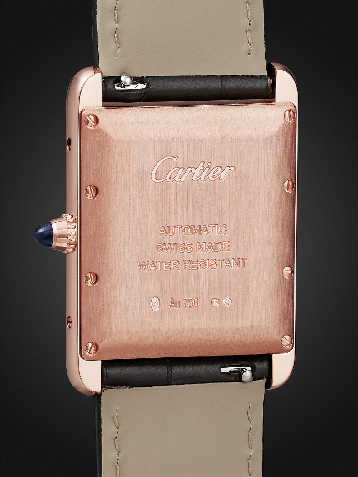  Cartier - Tank Louis Cartier Xl 27.75mm 18-karat Gold And Alligator Watch, Ref. No. Crwgta0346 - Men - White 