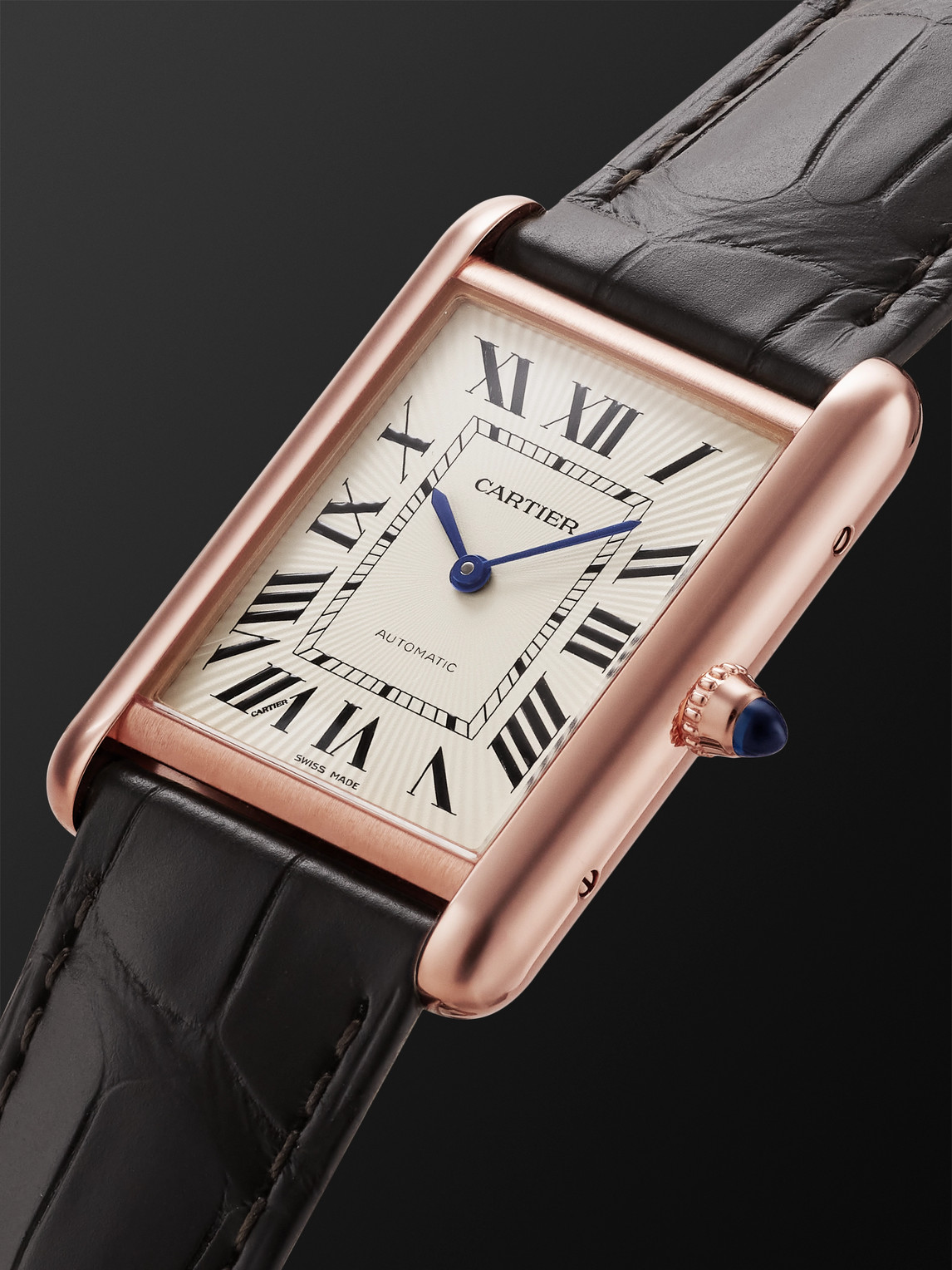  Cartier - Tank Louis Cartier Xl 27.75mm 18-karat Gold And Alligator Watch, Ref. No. Crwgta0346 - Men - White 