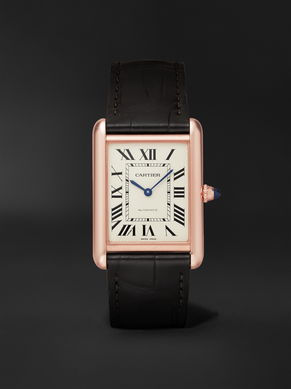 Cartier – Tank Louis Cartier XL 27.75mm 18-Karat Gold and Alligator Watch, Ref. No. CRWGTA0346