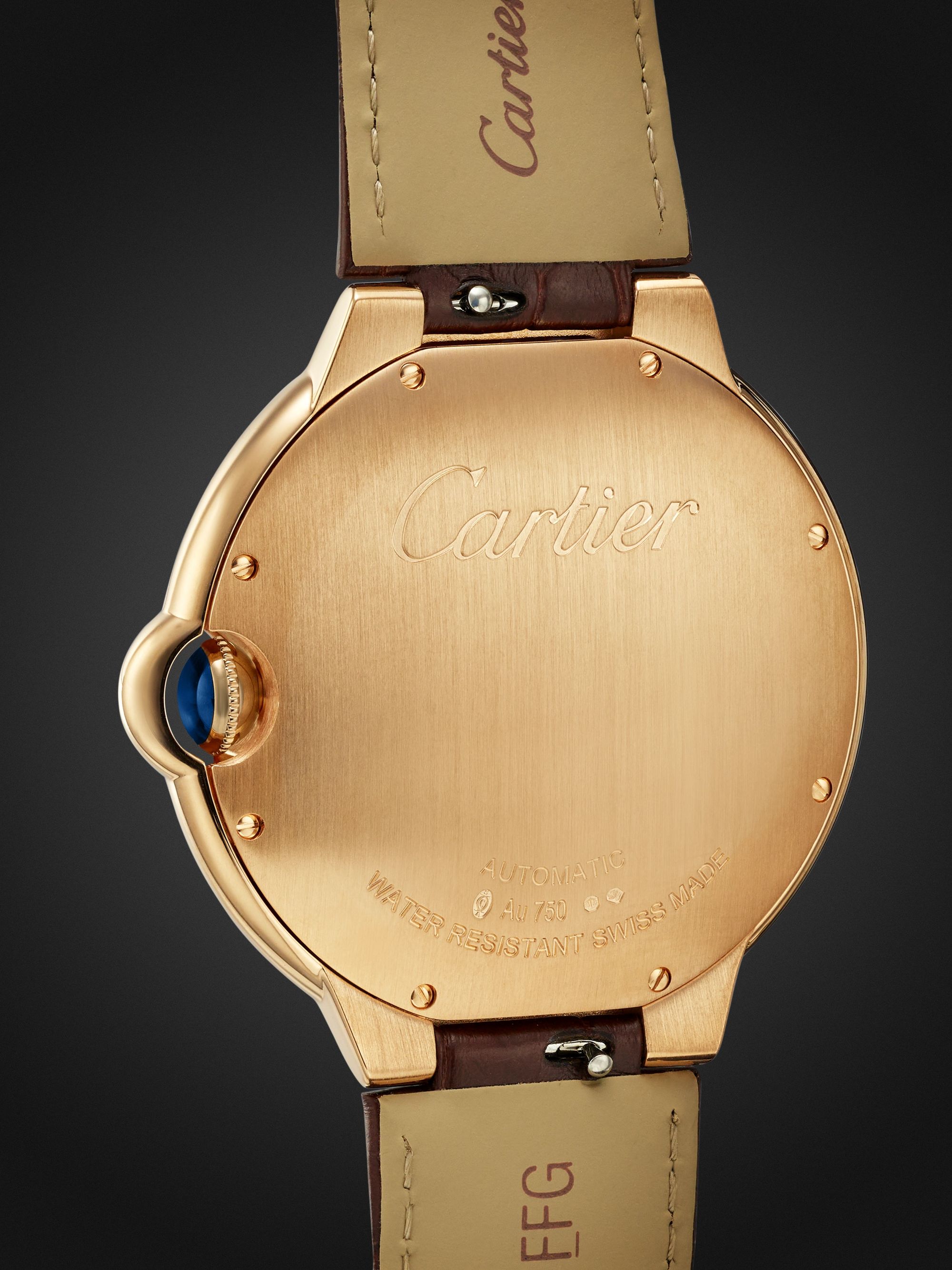 CARTIER Ballon Bleu de Cartier Automatic 42mm 18-Karat Pink Gold and Alligator Watch, Ref. No. CRWGBB0017