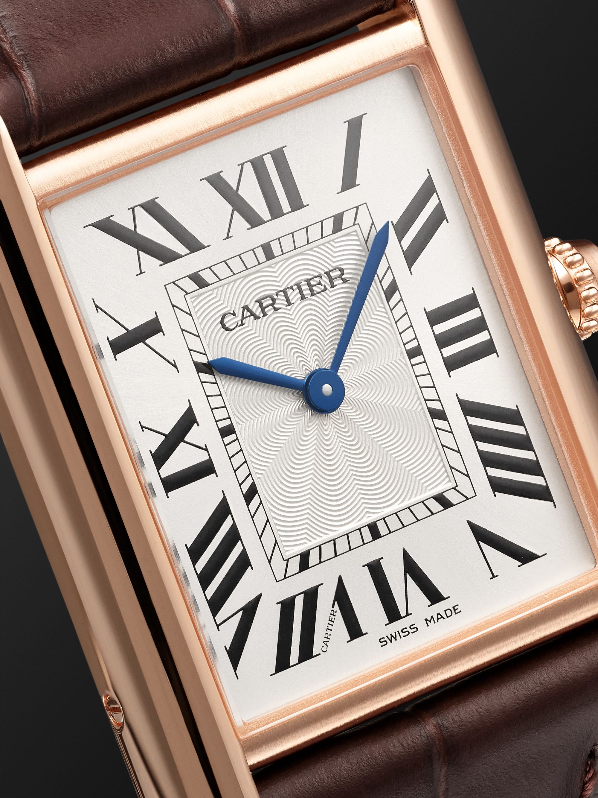 CARTIER Tank Louis Cartier 34mm 18-Karat Rose Gold and Alligator Watch