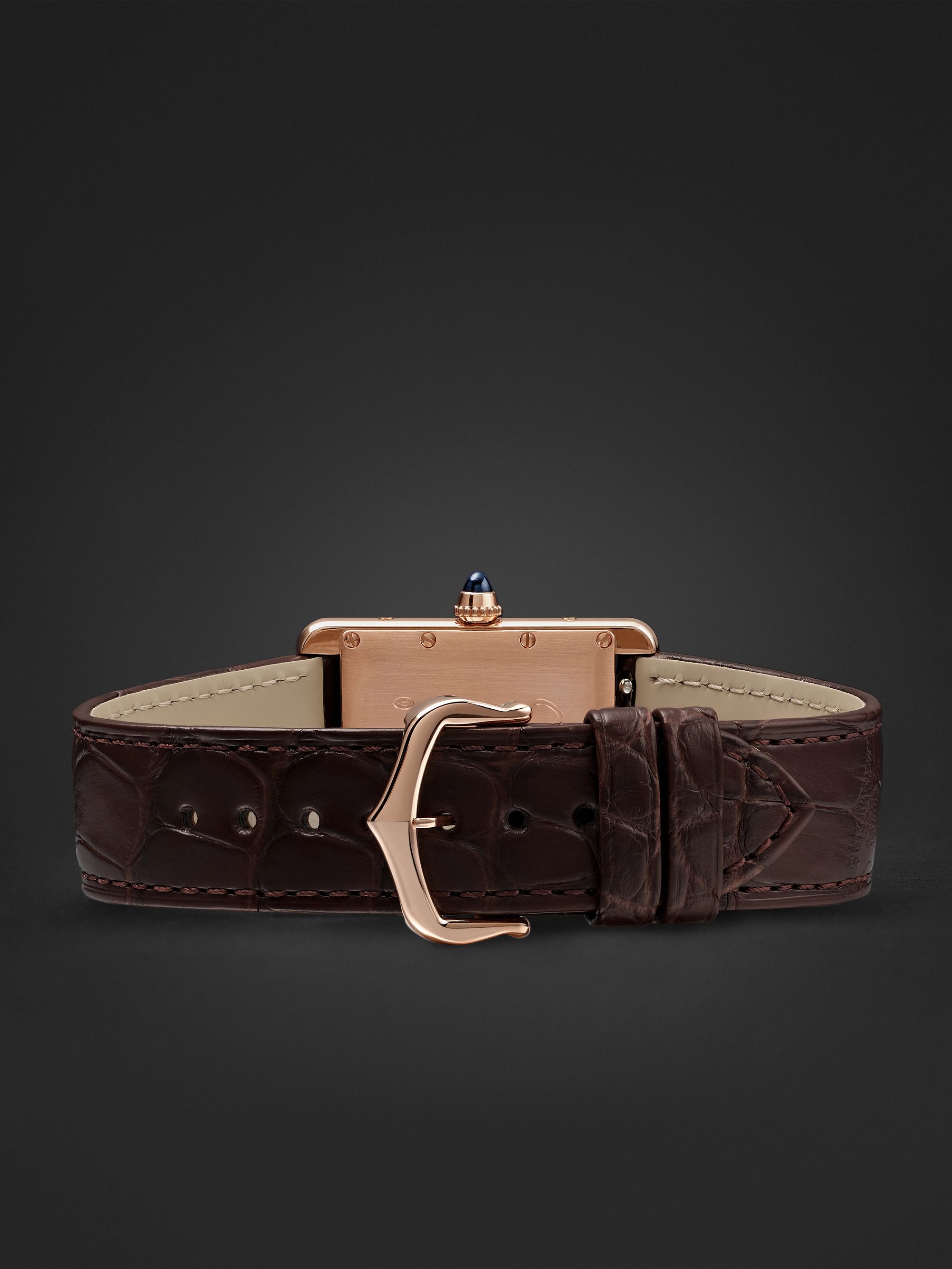 CARTIER Tank Louis Cartier 34mm 18-Karat Rose Gold and Alligator Watch