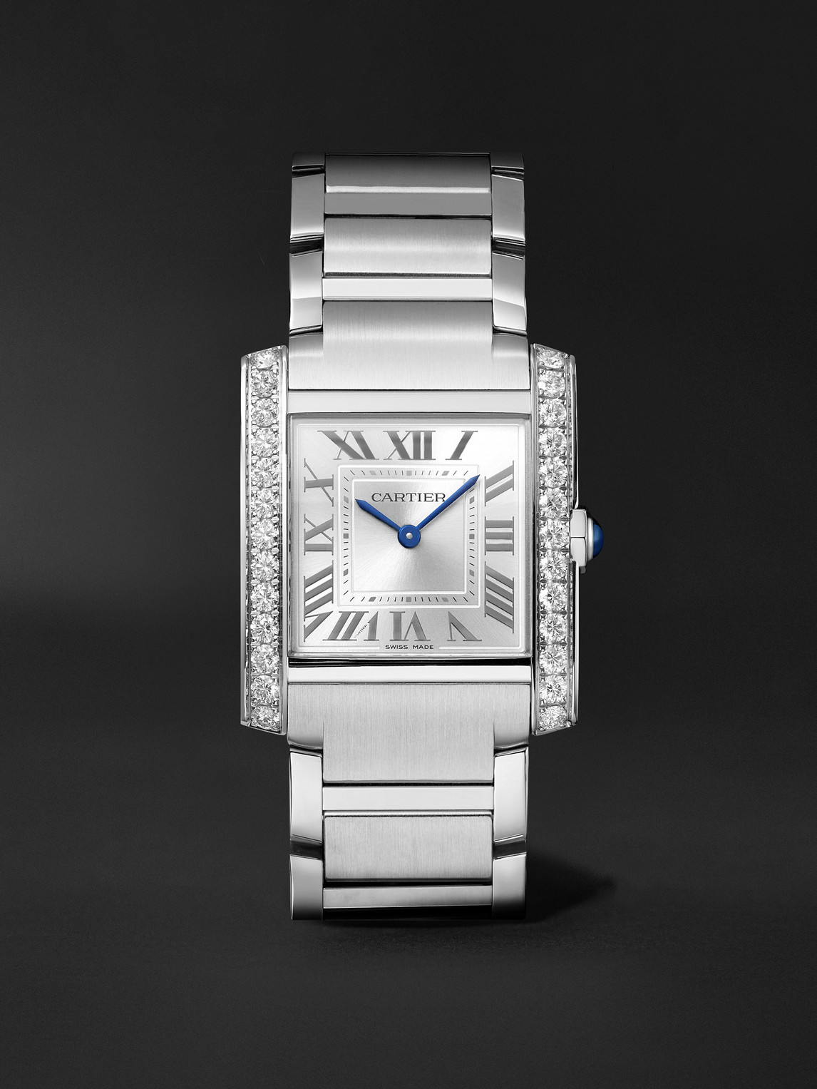 Cartier Tank Française Medium 32mm Stainless Steel Diamond Watch, Ref. No. W4TA0028 - Men