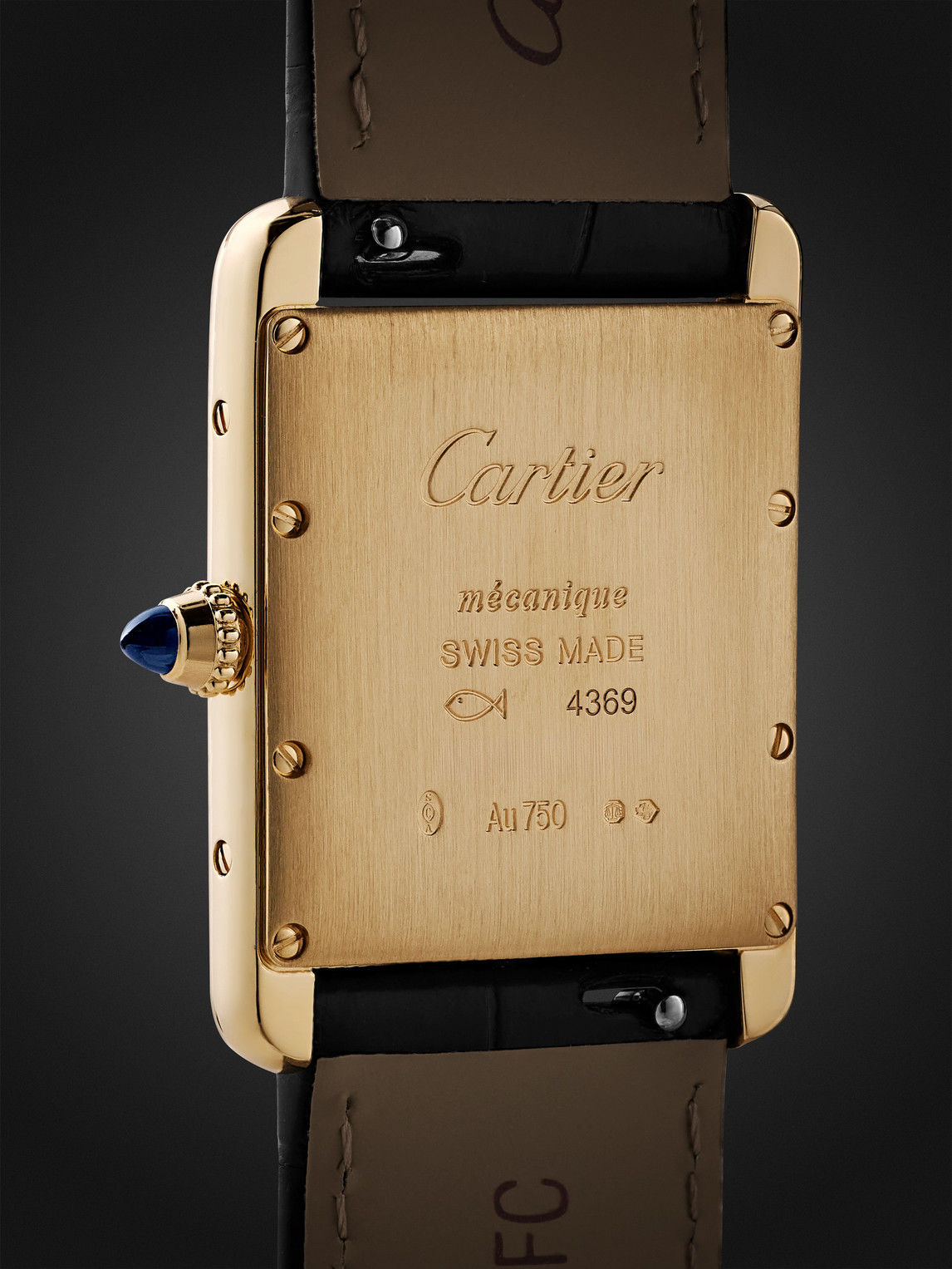  Cartier - Tank Louis Cartier Medium Automatic 33.7mm 18-karat Gold And Alligator Watch, Ref. No. Crwgta0211 - Men - Gold 
