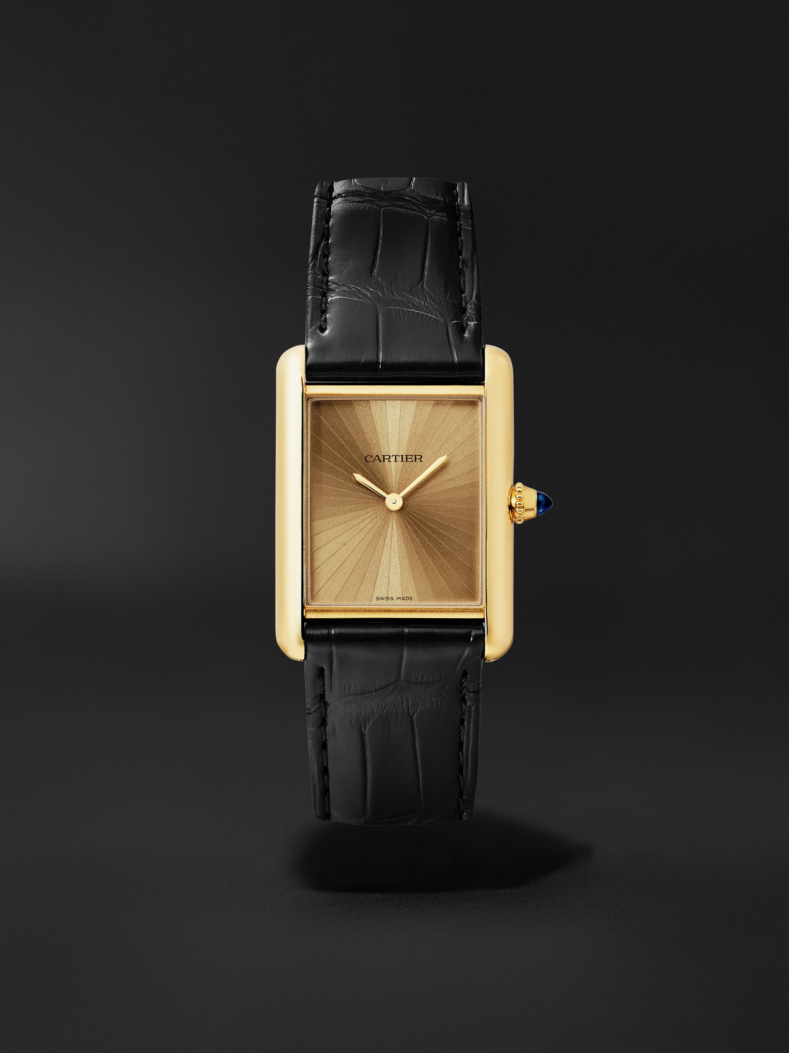 Cartier – Tank Louis Cartier Medium Automatic 33.7mm 18-Karat Gold and Alligator Watch, Ref. No. CRWGTA0211