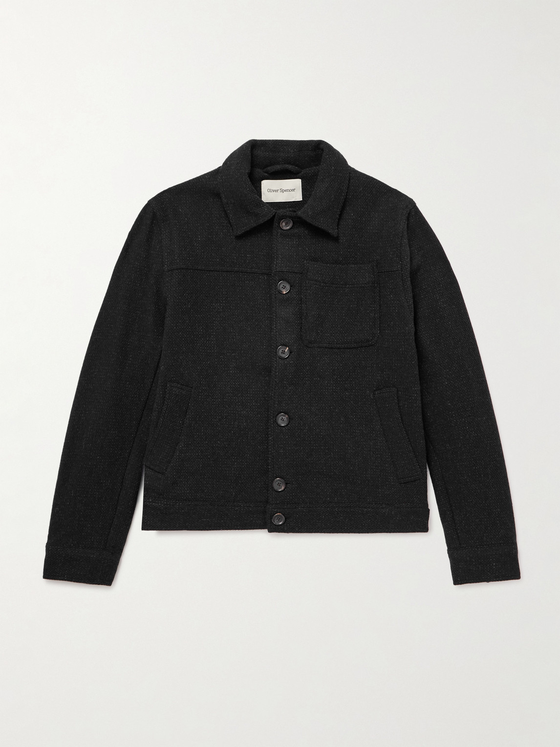Oliver Spencer Buffalo Wool-blend Jacket In Black