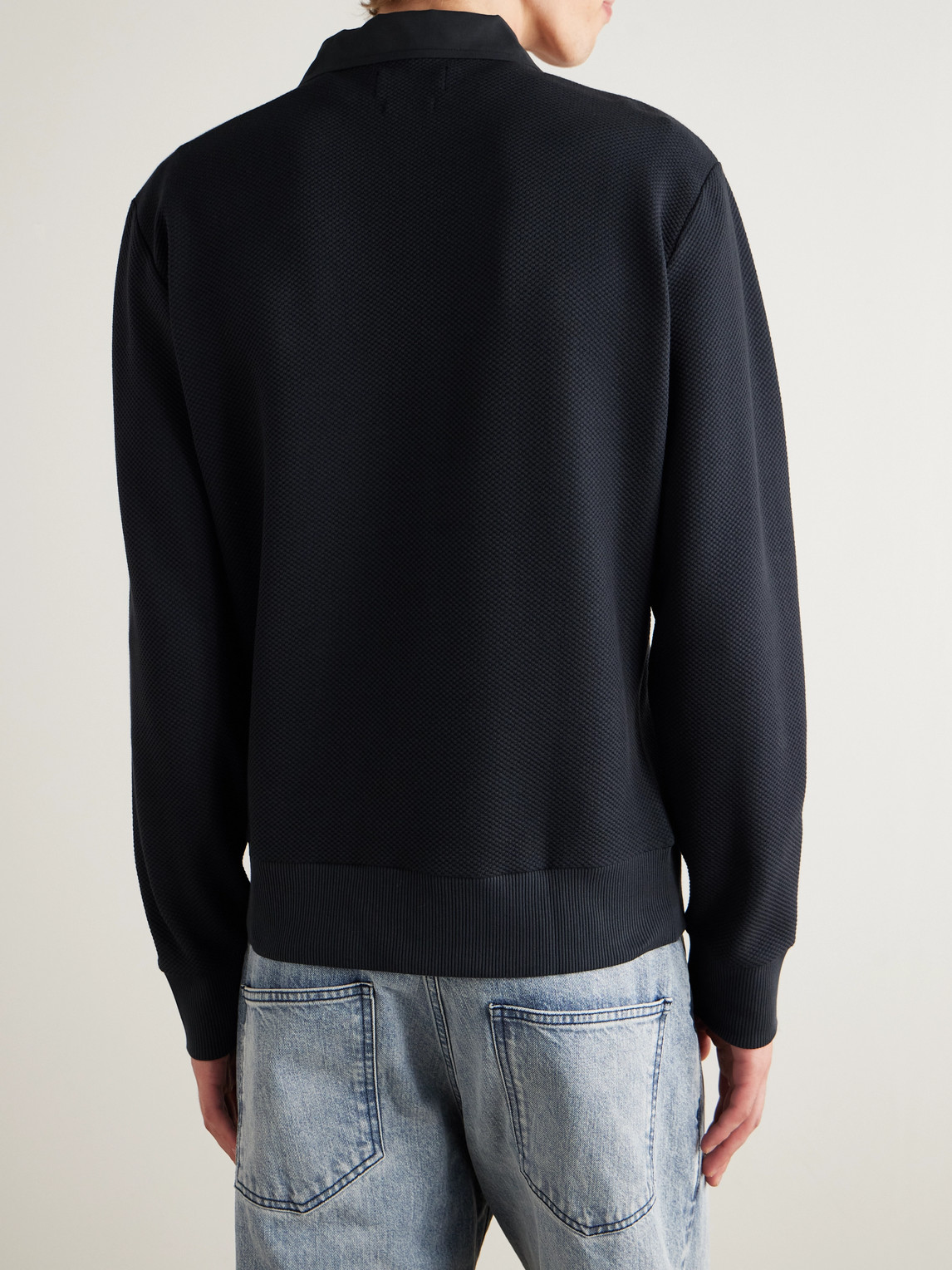 Oliver Spencer Organic Cotton-blend Polo Shirt In Blue