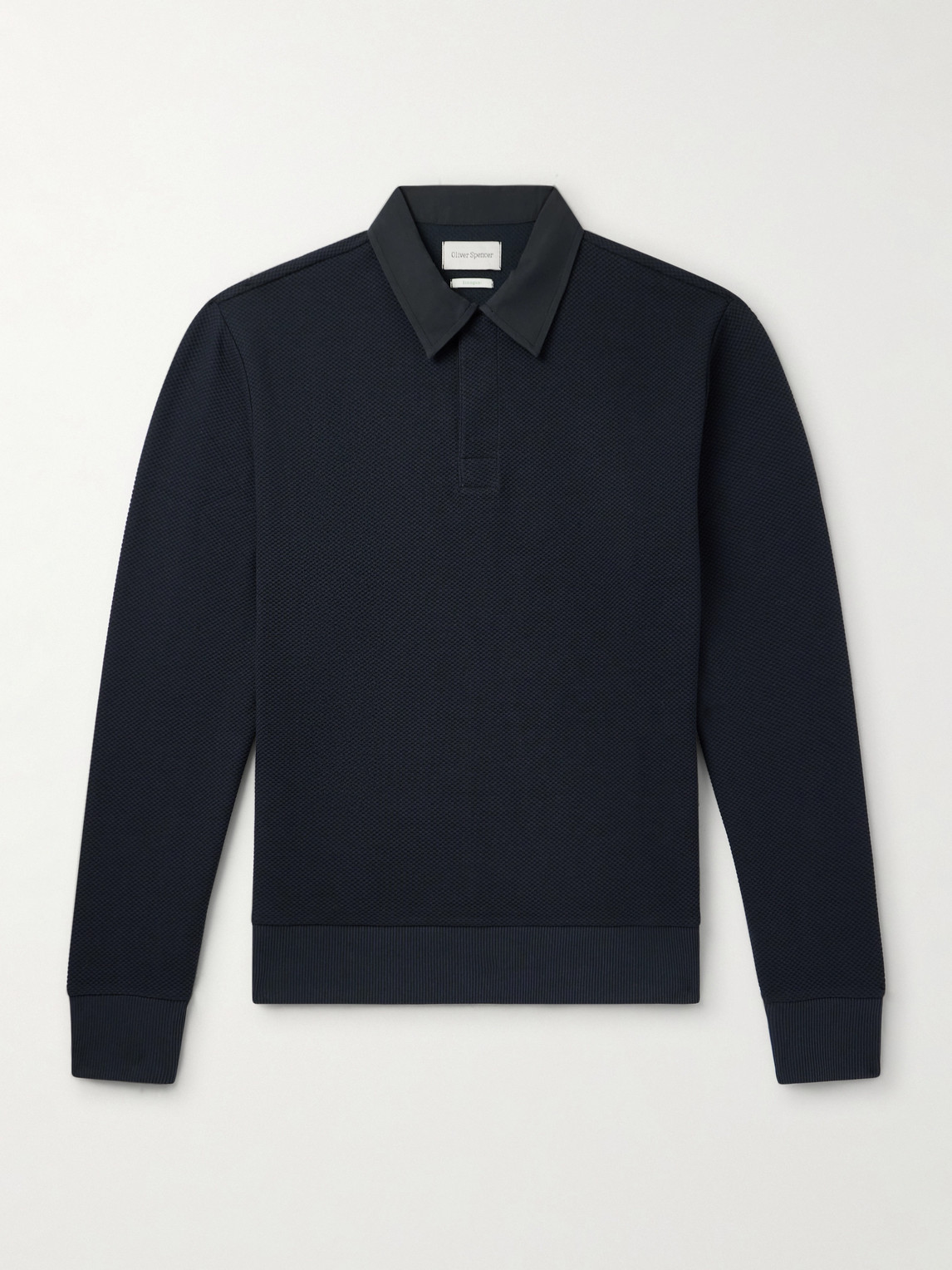 Oliver Spencer Organic Cotton-blend Polo Shirt In Blue