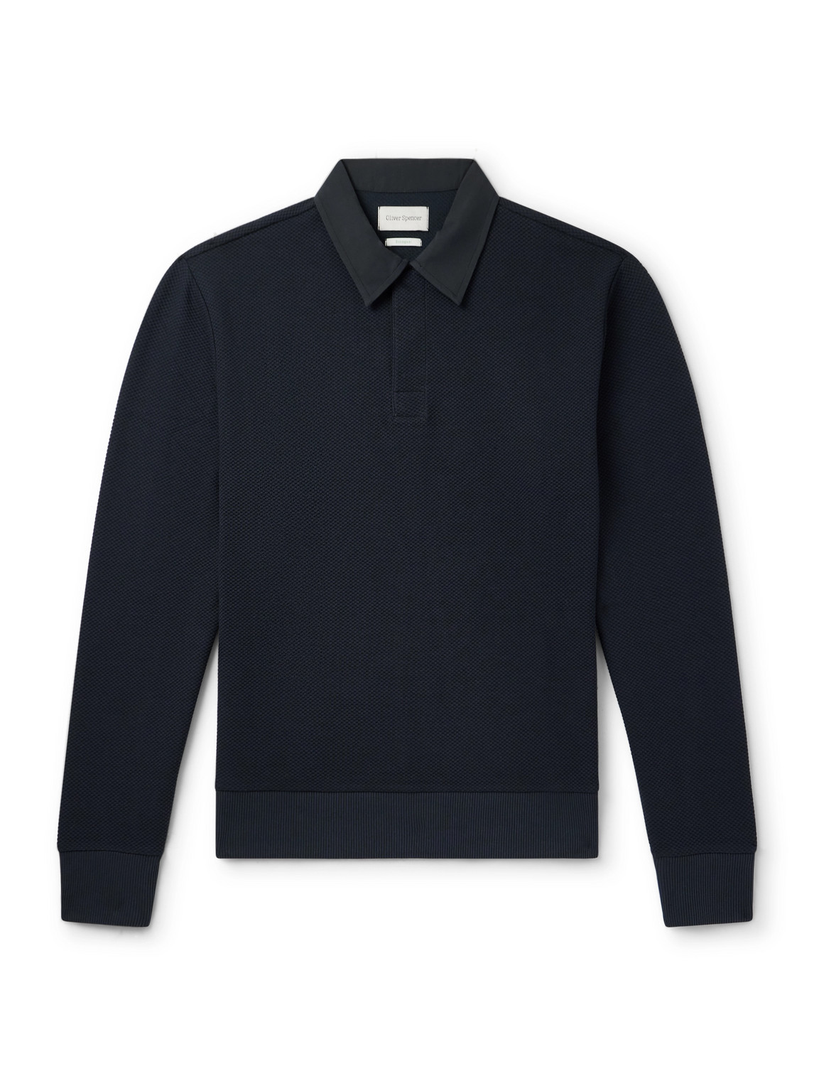 Oliver Spencer Organic Cotton-blend Polo Shirt In Blue