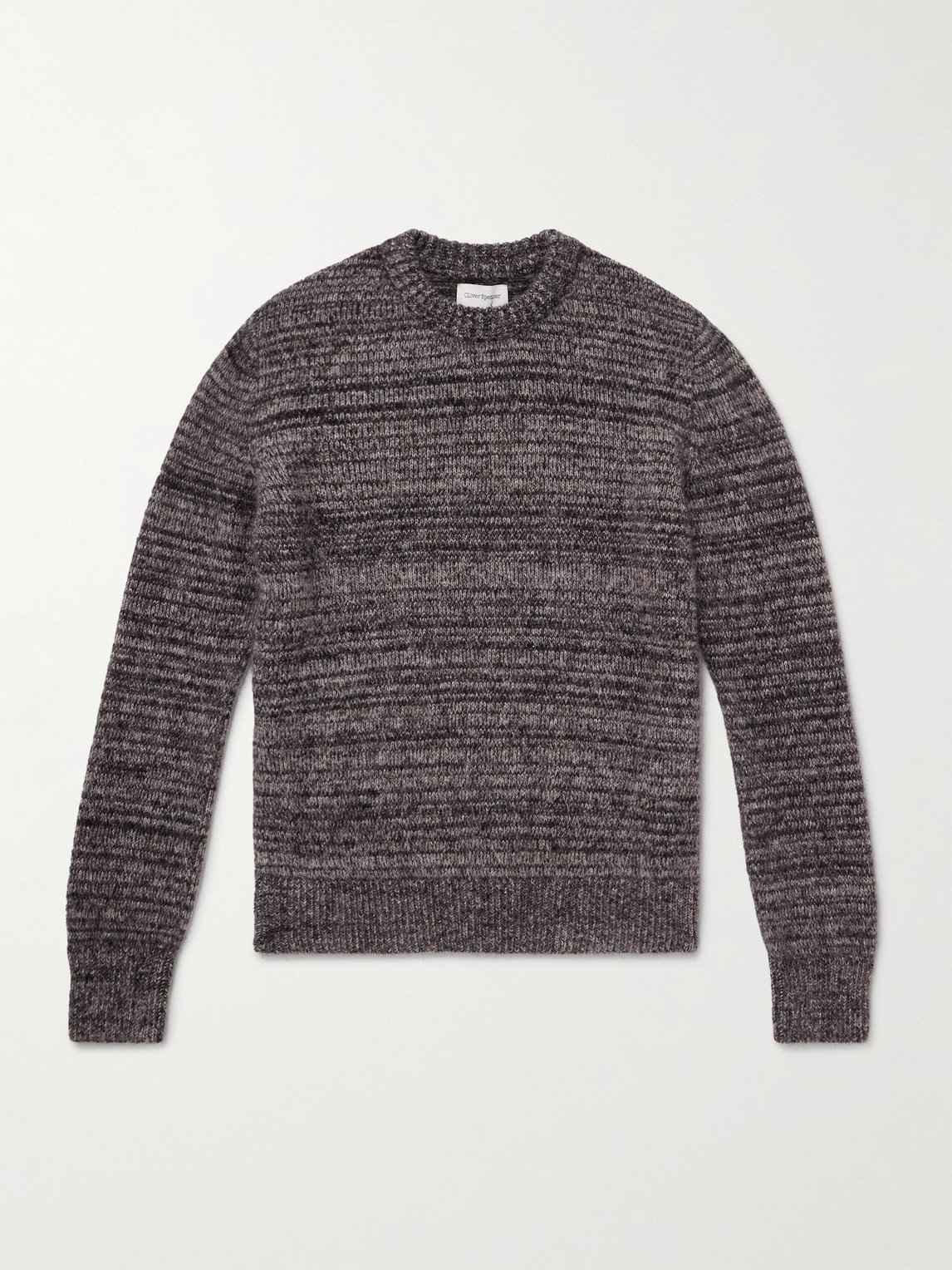 Oliver Spencer Burley Slim-fit Space-dyed Knitted Sweater In Gray