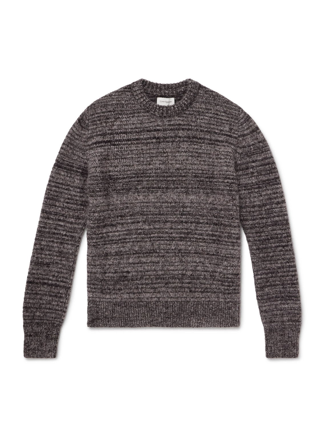 Oliver Spencer Burley Slim-fit Space-dyed Knitted Sweater In Gray