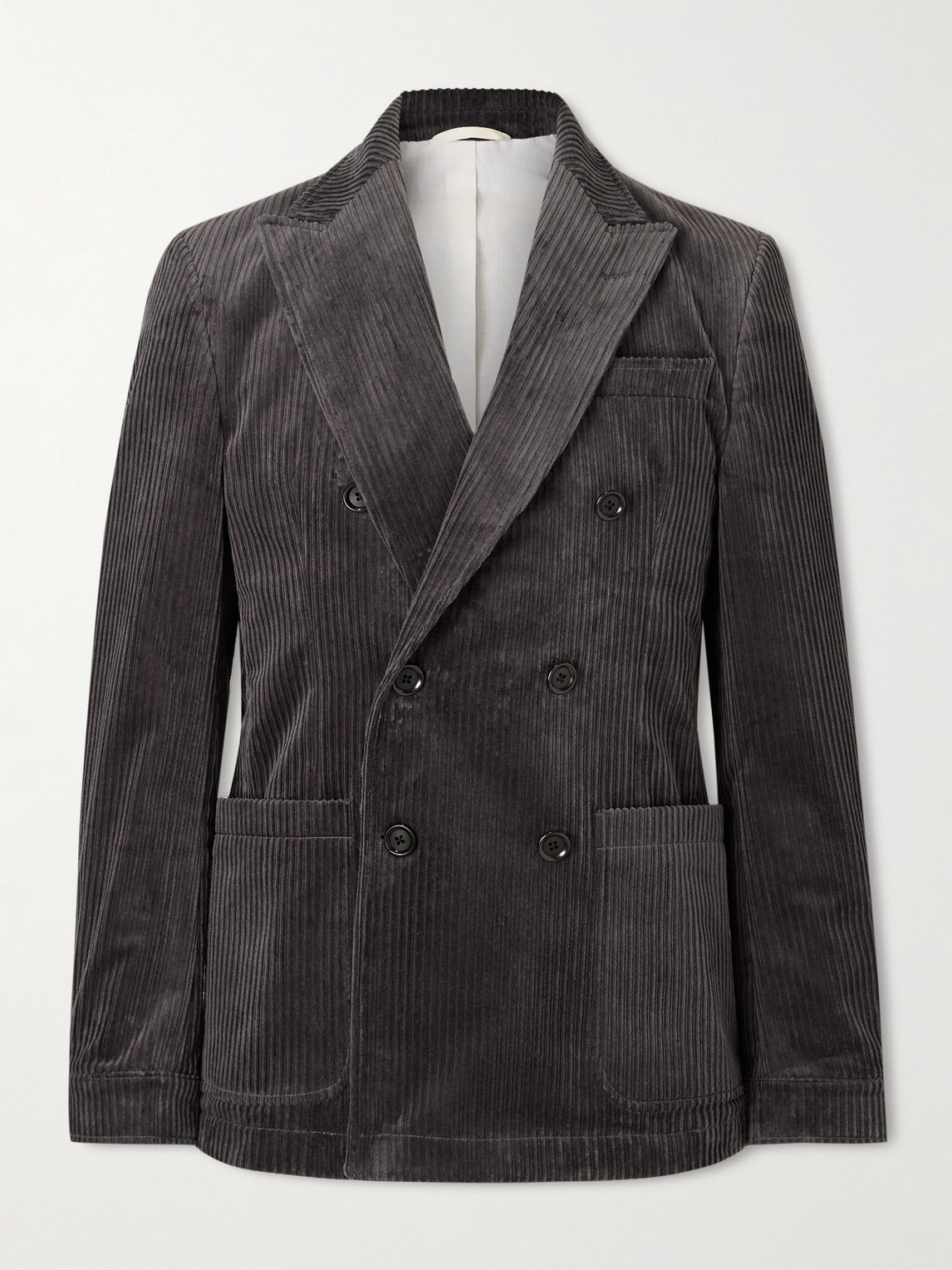 Oliver Spencer Double-Breasted Cotton-Blend Corduroy Suit Jacket - Men
