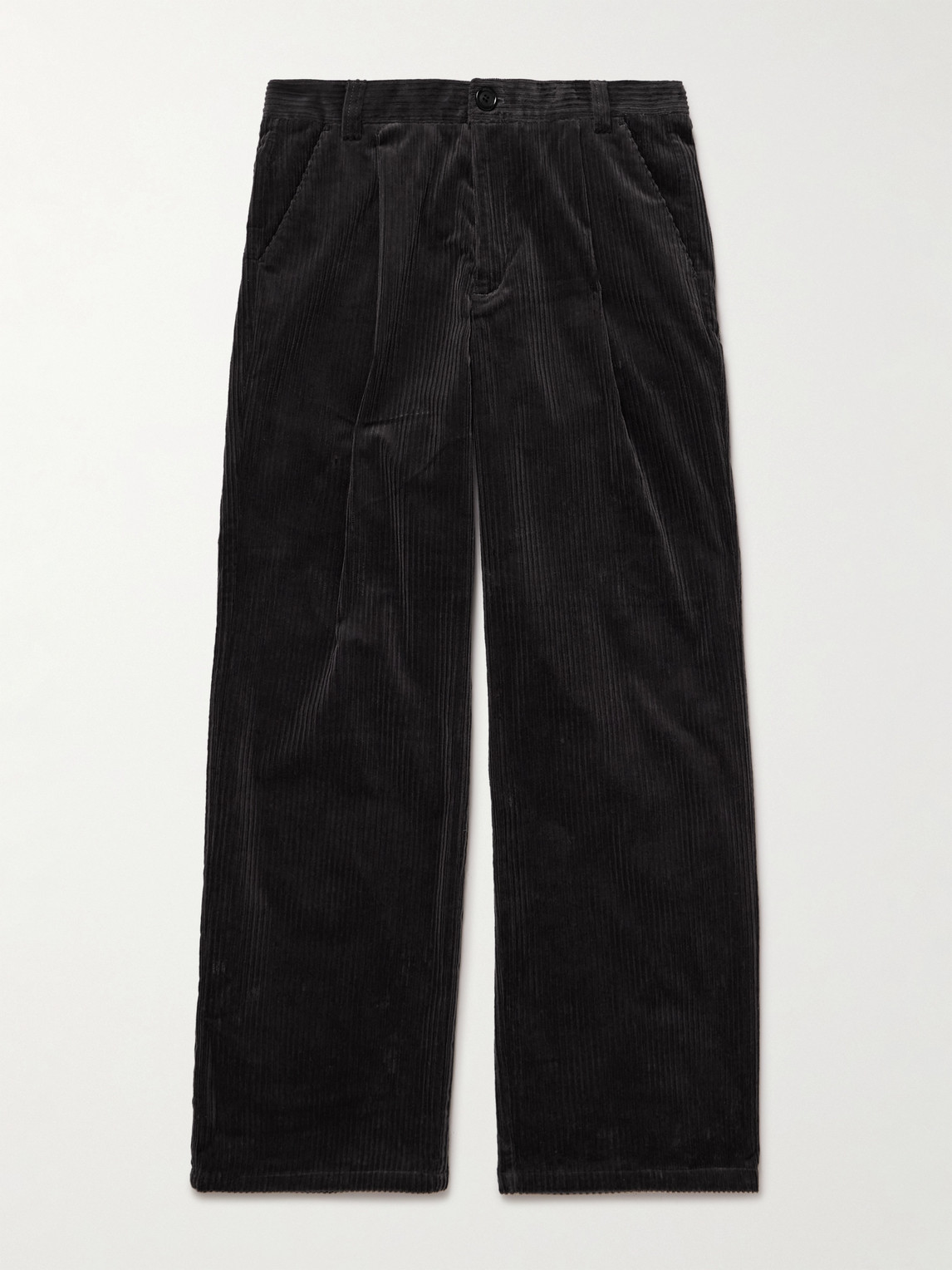 Oliver Spencer Orsman Wide-leg Cotton-blend Corduroy Trousers In Gray