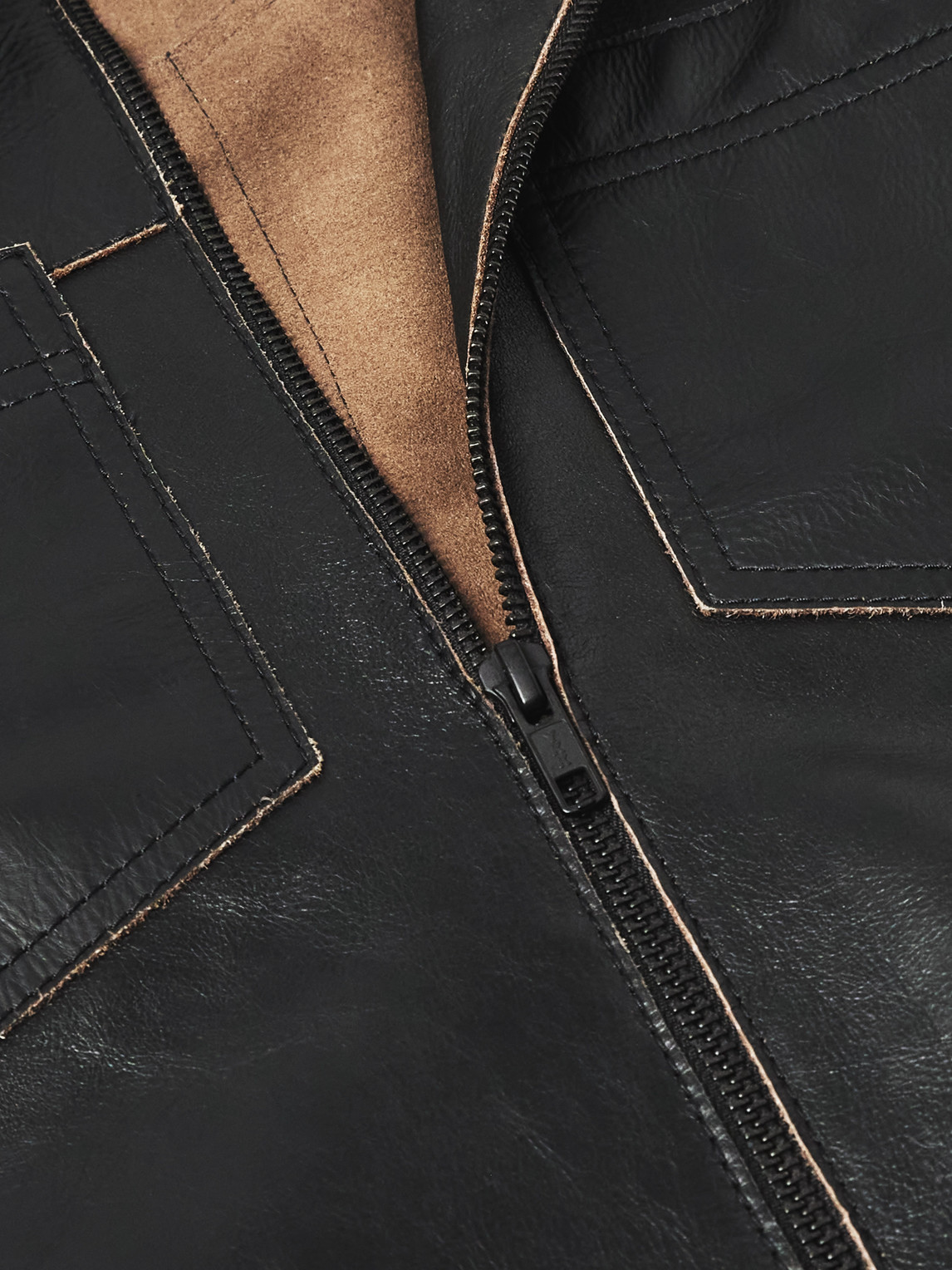 Oliver Spencer Norton Leather Jacket In Black