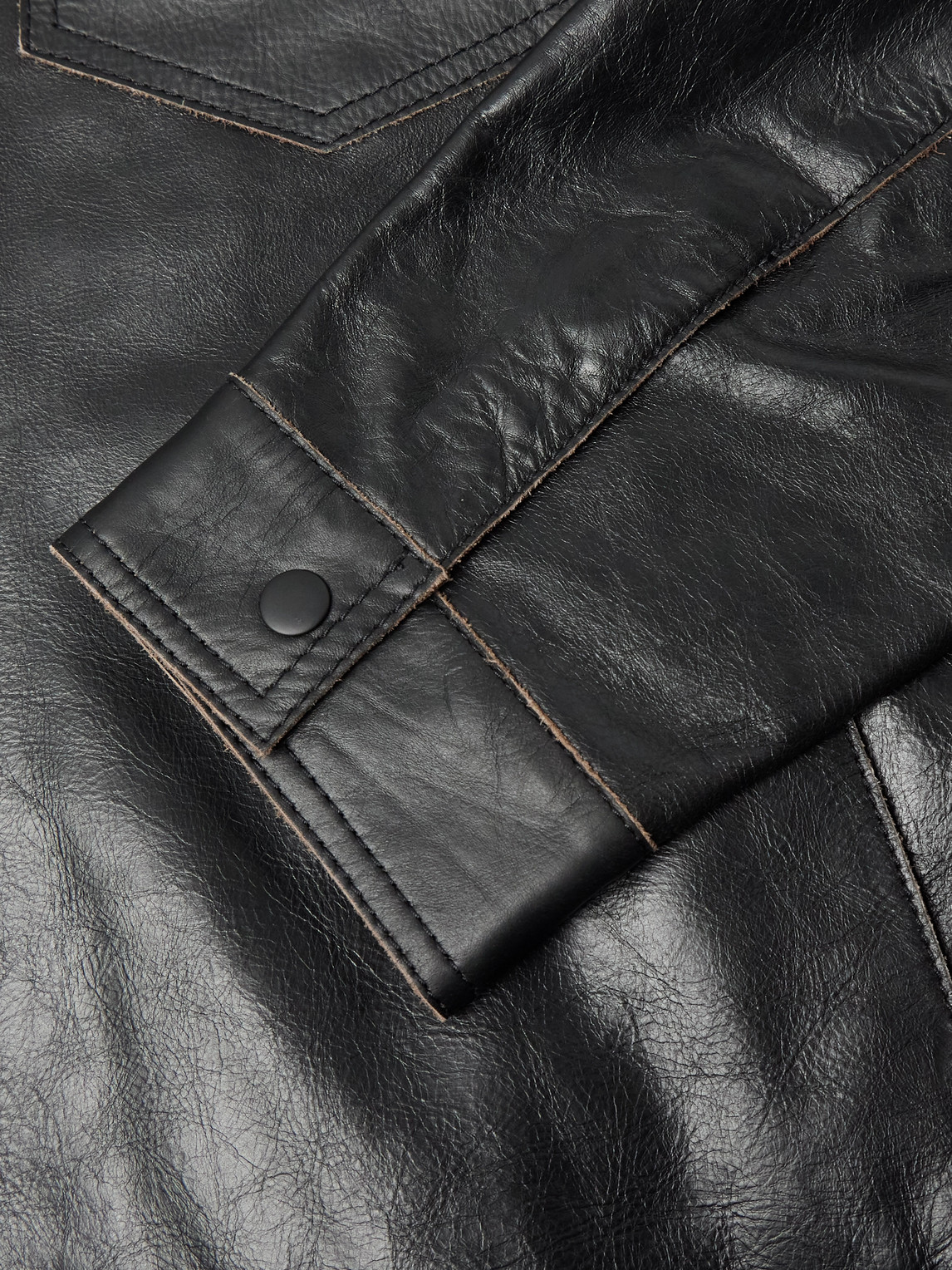 Oliver Spencer Norton Leather Jacket In Black