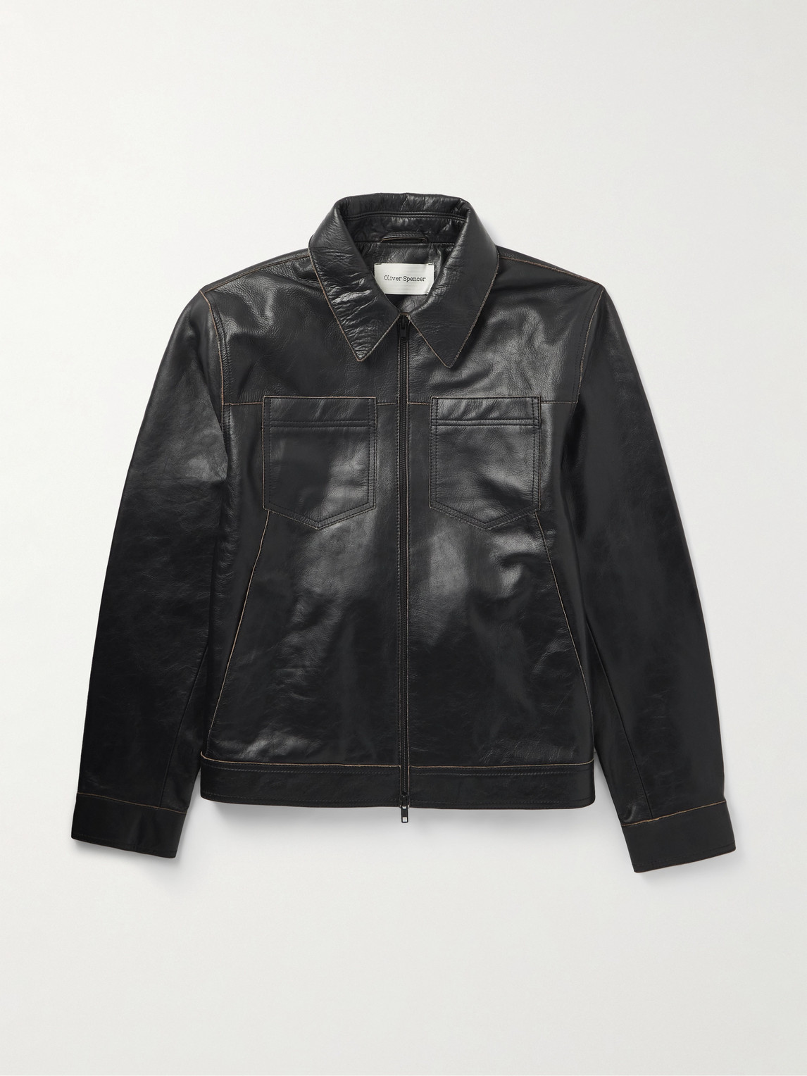 Oliver Spencer Norton Leather Jacket - Men
