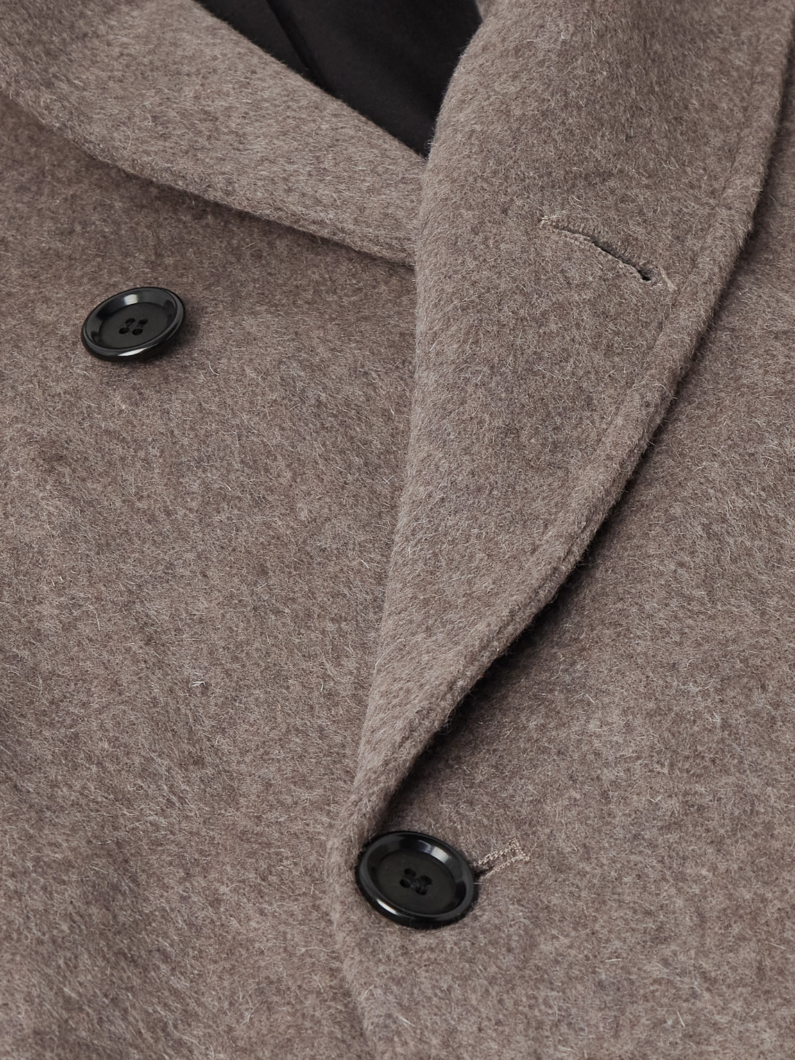 Oliver Spencer Double-breasted Recycled Wool-blend Coat In Brown