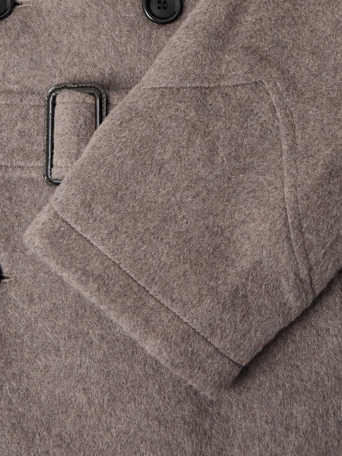 Oliver Spencer Double-breasted Recycled Wool-blend Coat In Brown