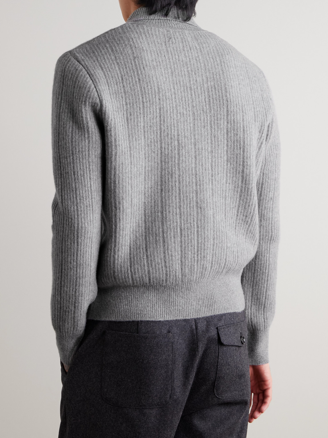  Oliver Spencer - Kilbridge Ribbed Wool Zip-up Cardigan - Men - Gray - S 