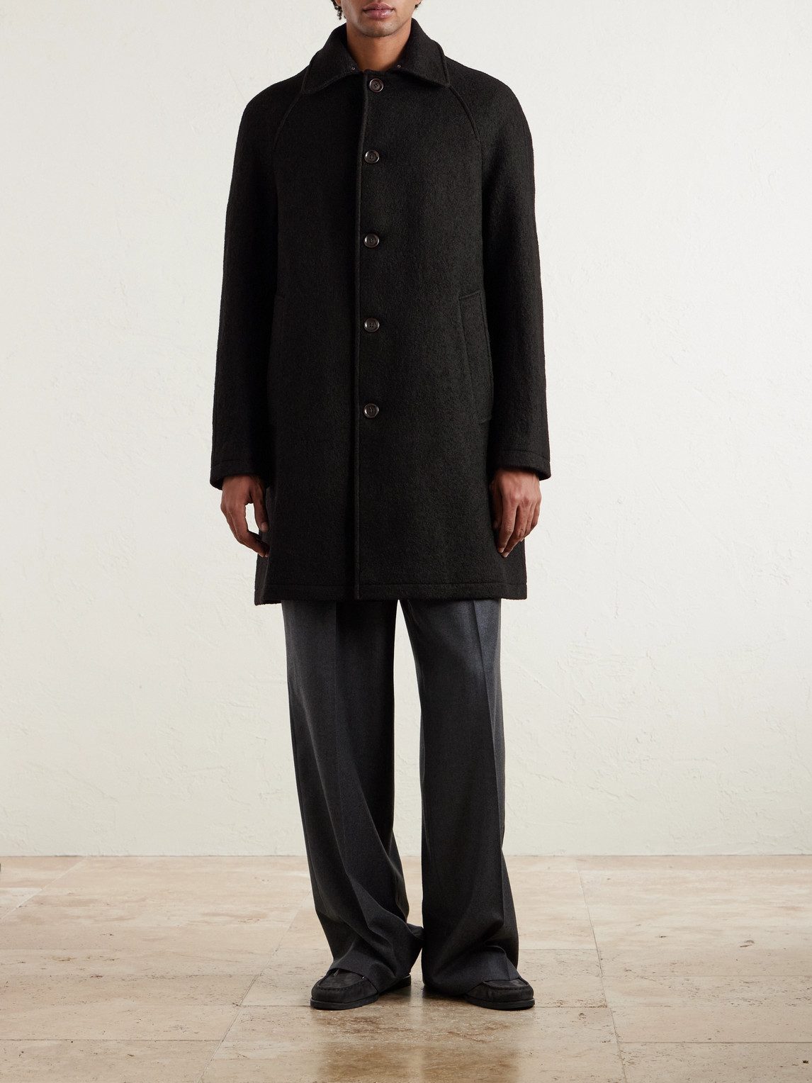 Oliver Spencer Arnold Wool Coat In Multi